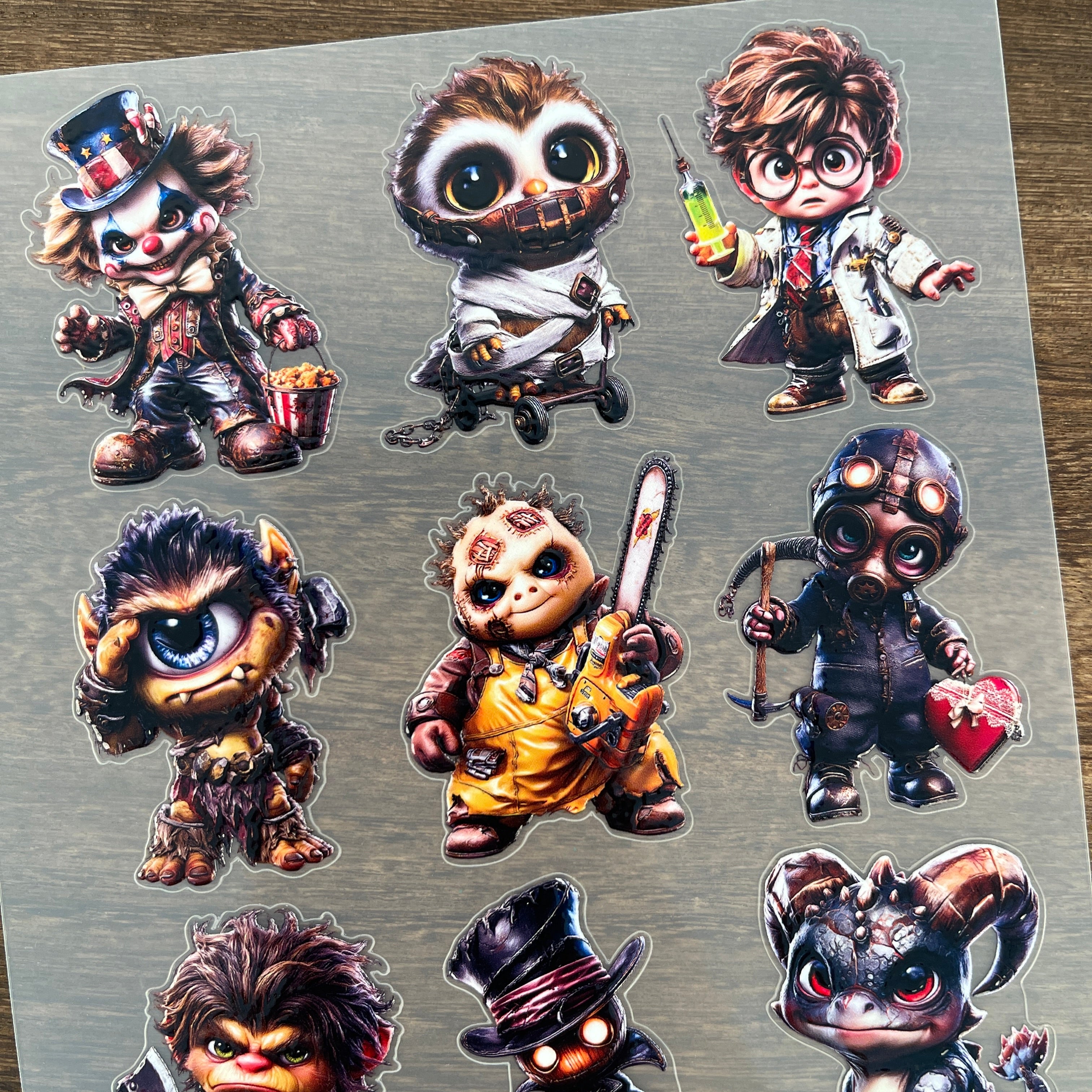 3D Horror Characters PET Sticker 1 Pcs