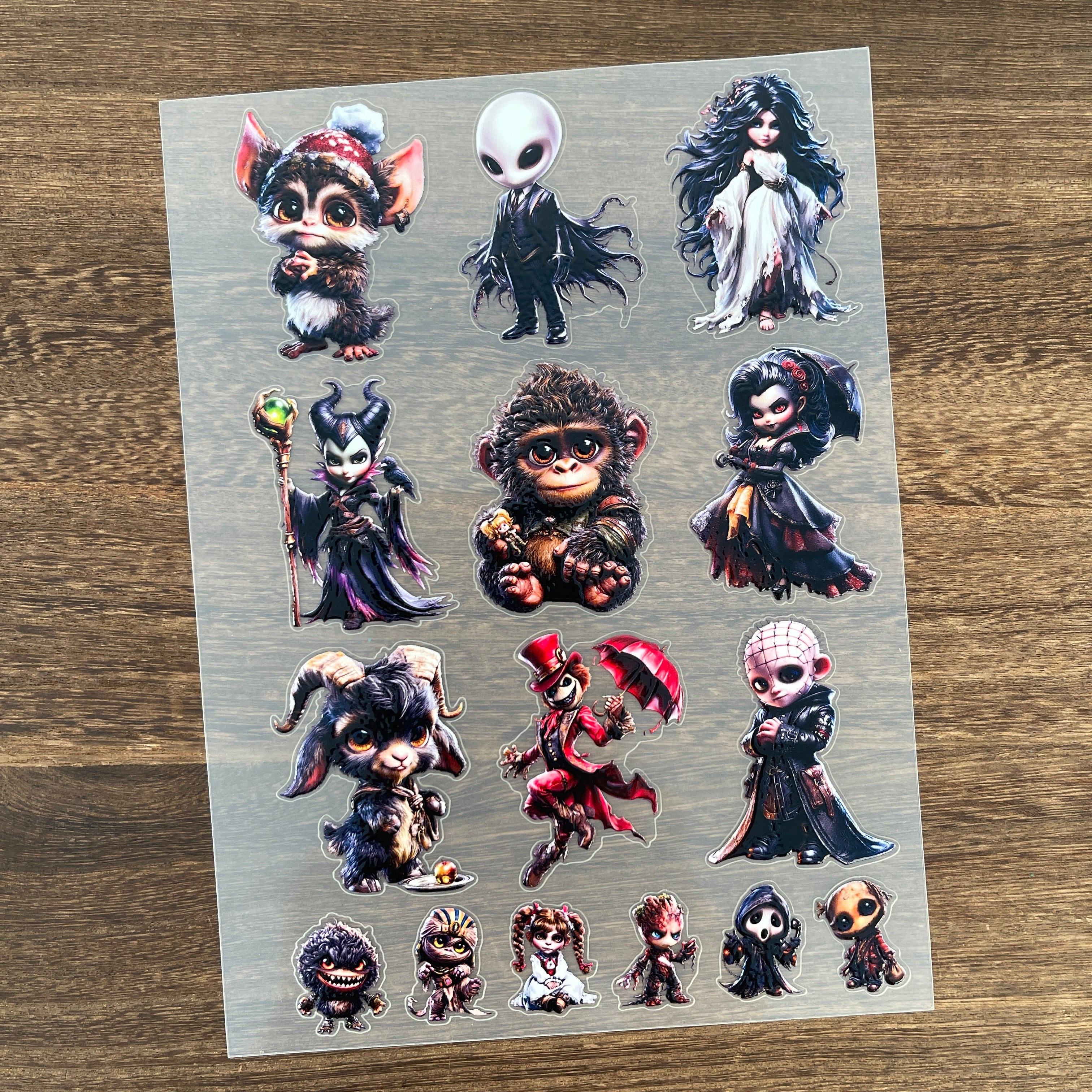 3D Horror Characters PET Sticker 1 Pcs
