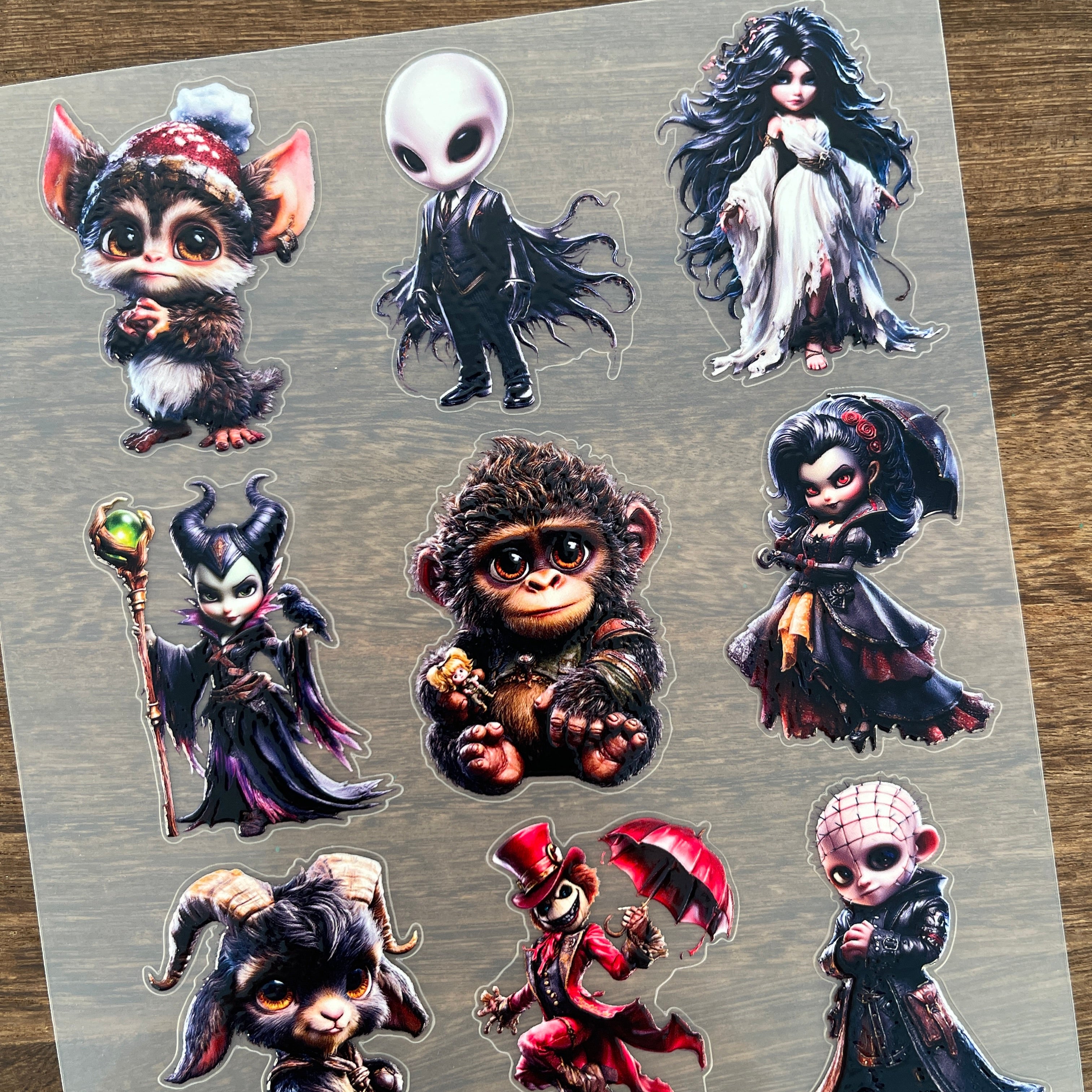 3D Horror Characters PET Sticker 1 Pcs