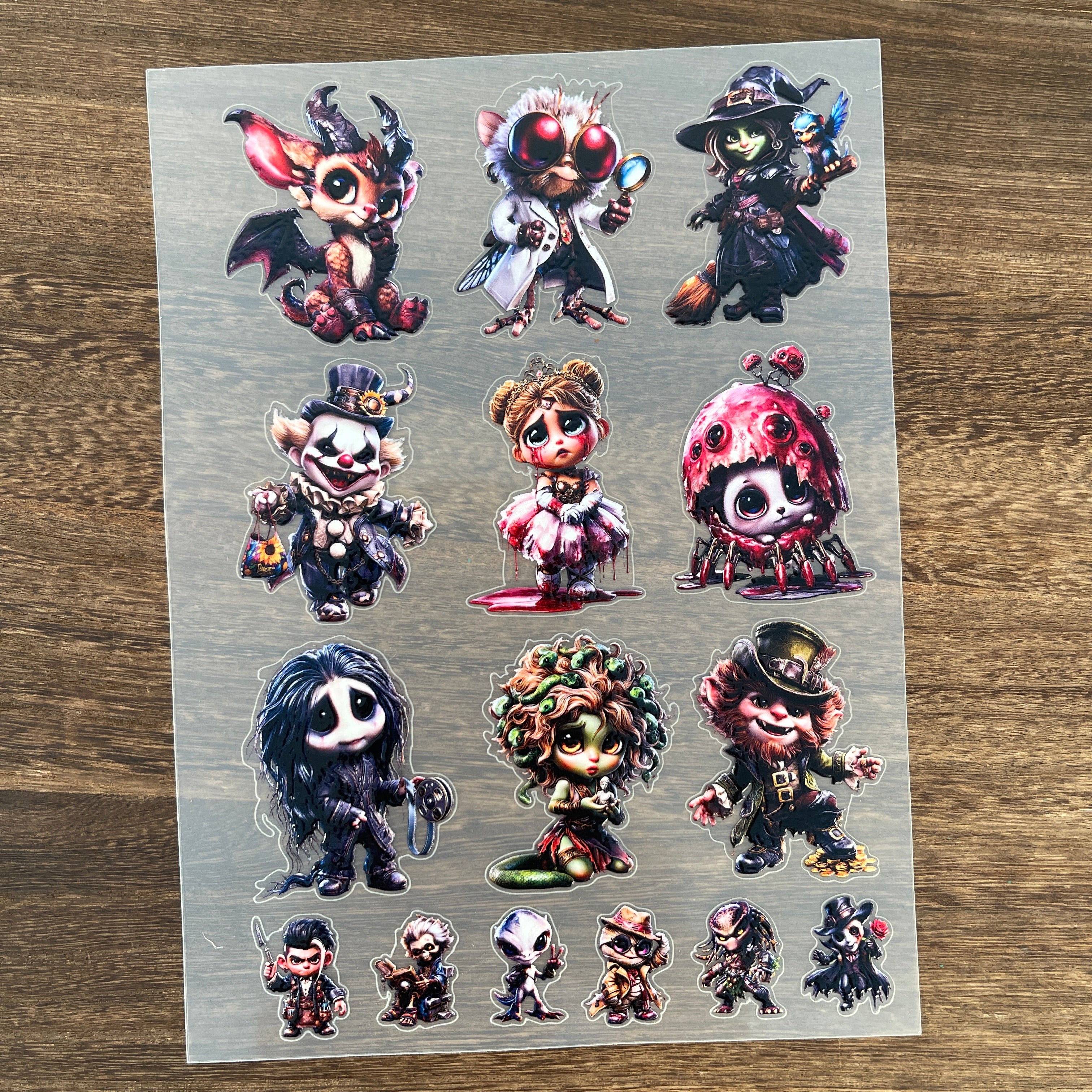 3D Horror Characters PET Sticker 1 Pcs