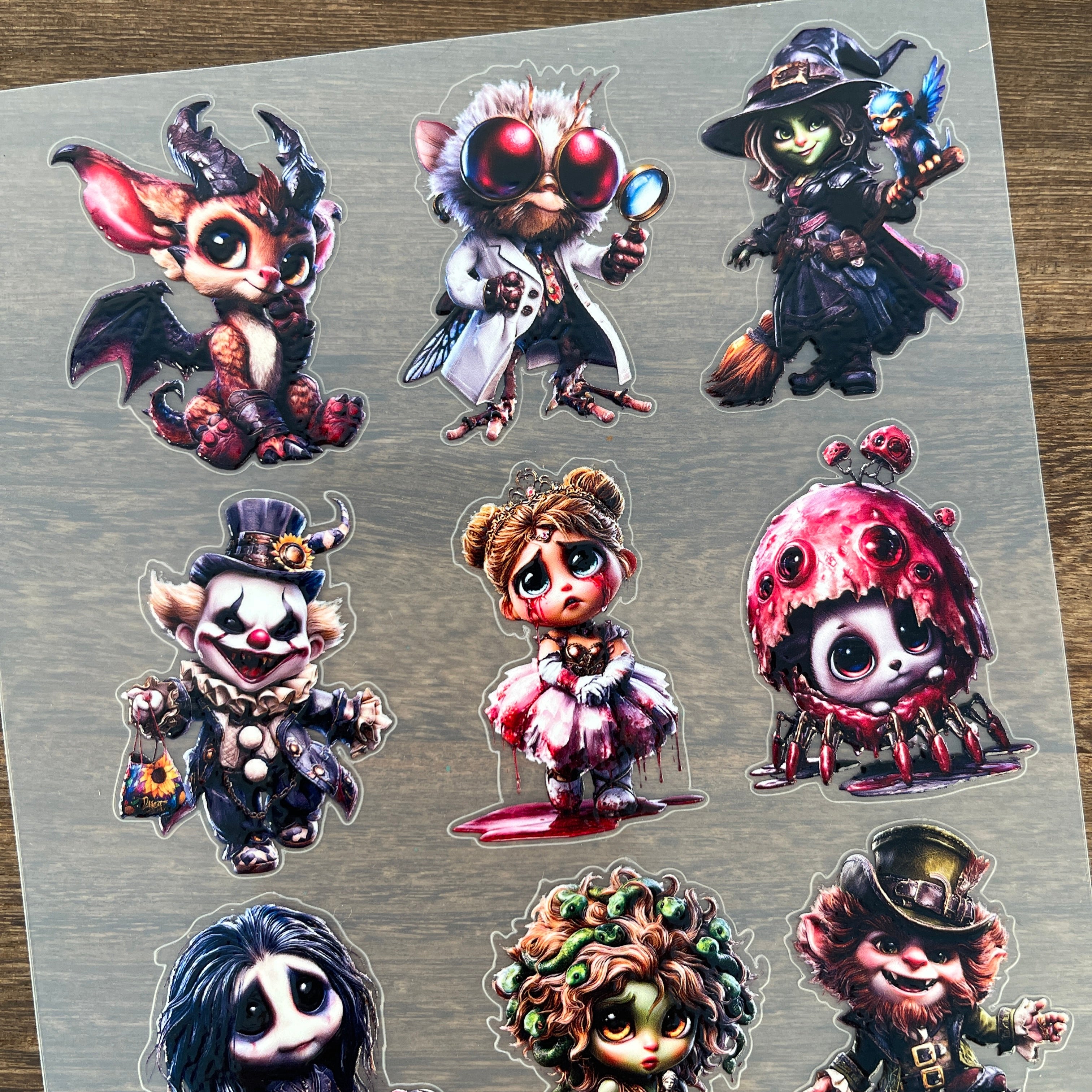 3D Horror Characters PET Sticker 1 Pcs
