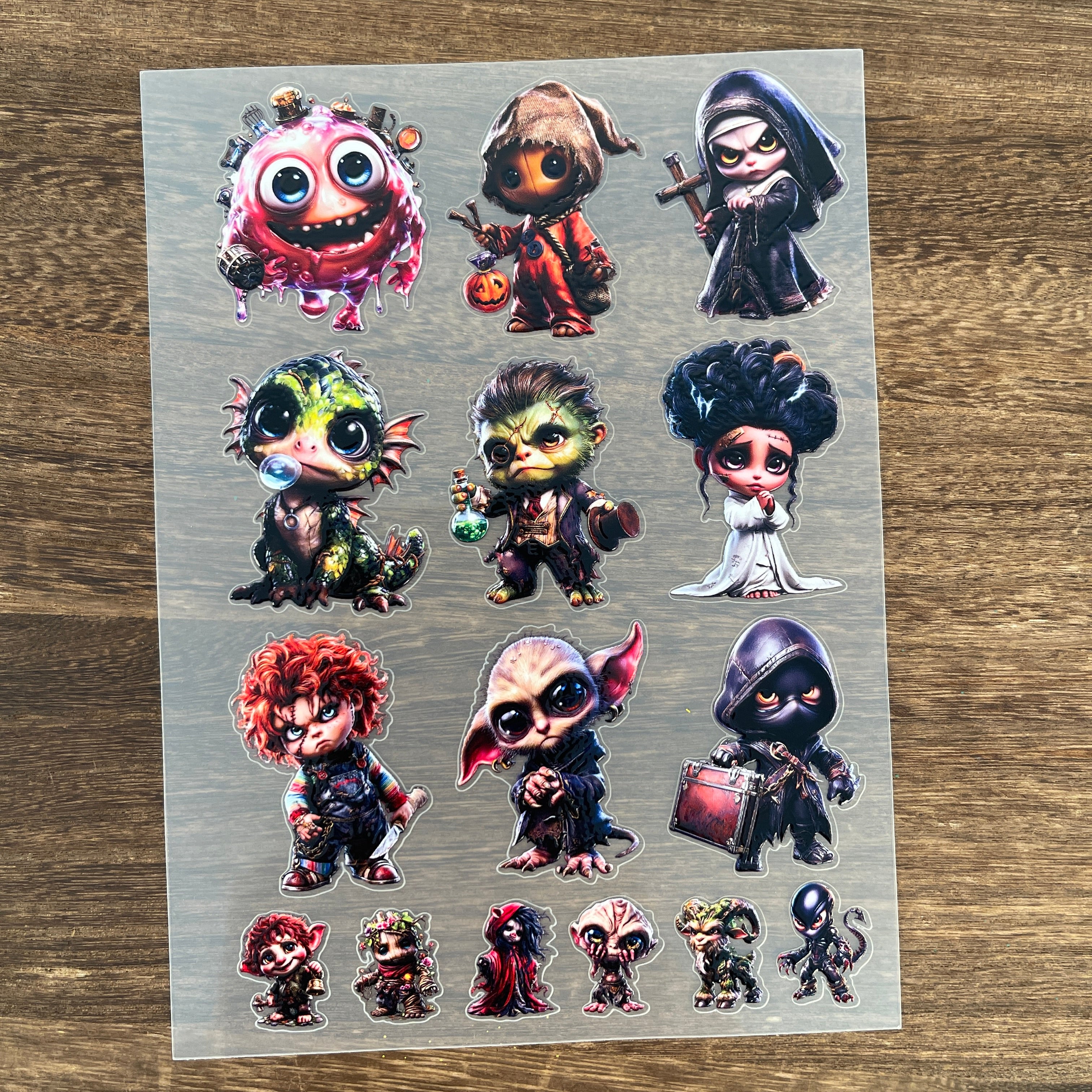 3D Horror Characters PET Sticker 1 Pcs