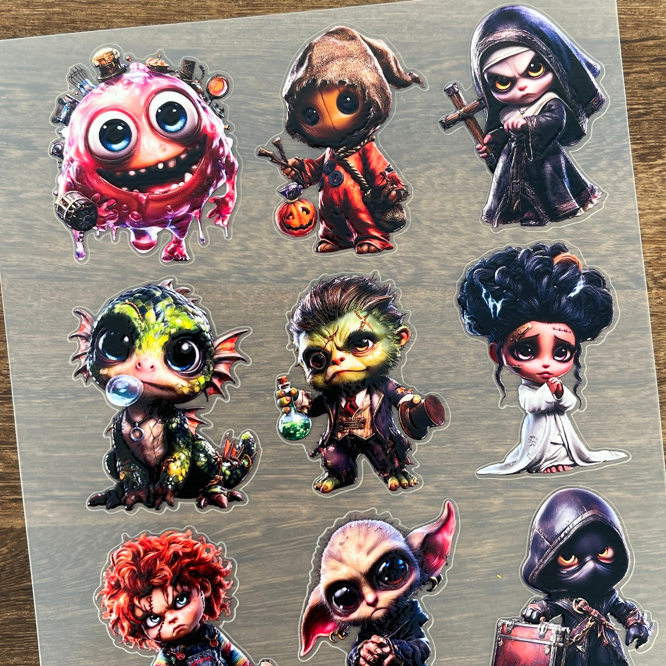 3D Horror Characters PET Sticker 1 Pcs