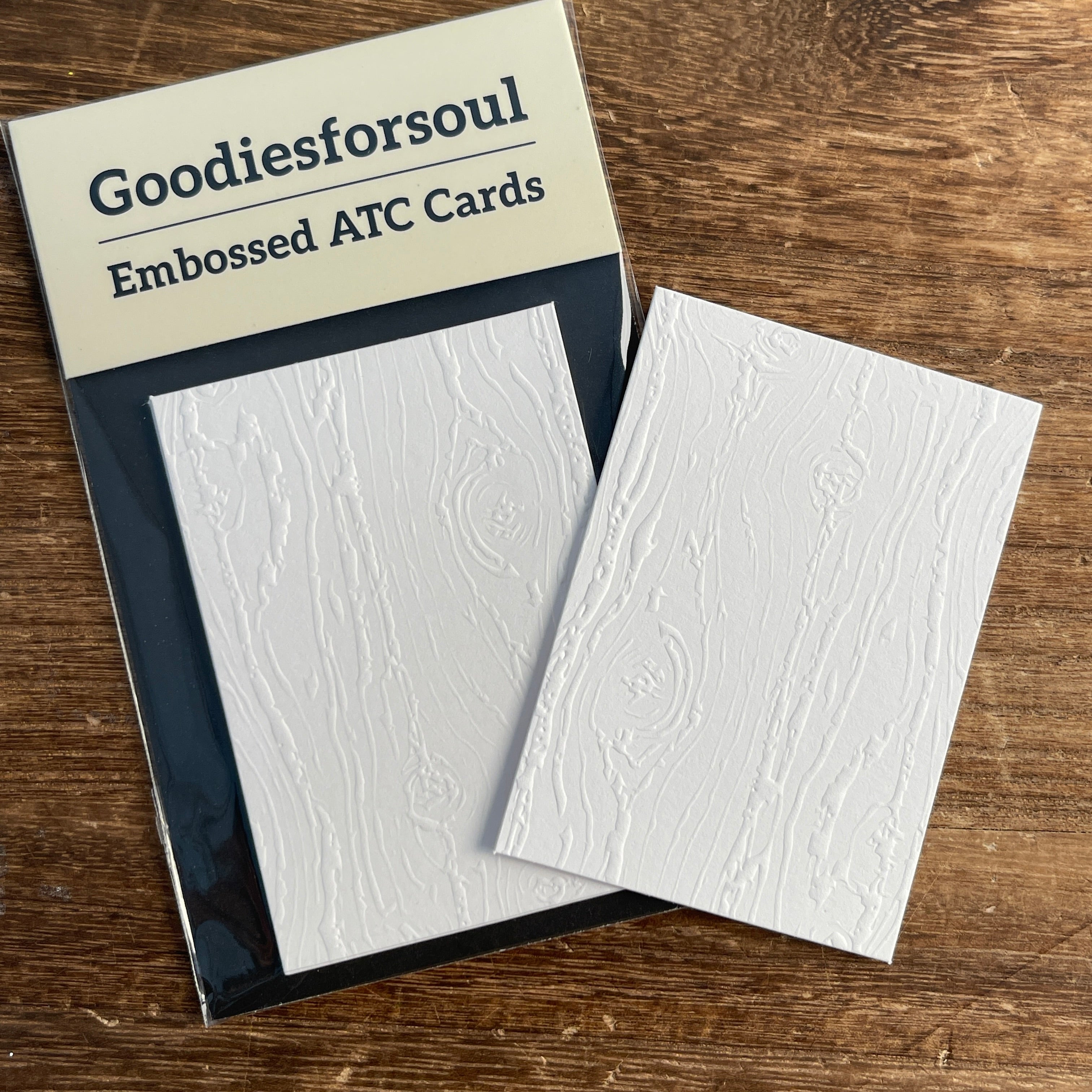 Wood grain Embossed ATC Cards 2.5x3.5inch 10 sheets per pack