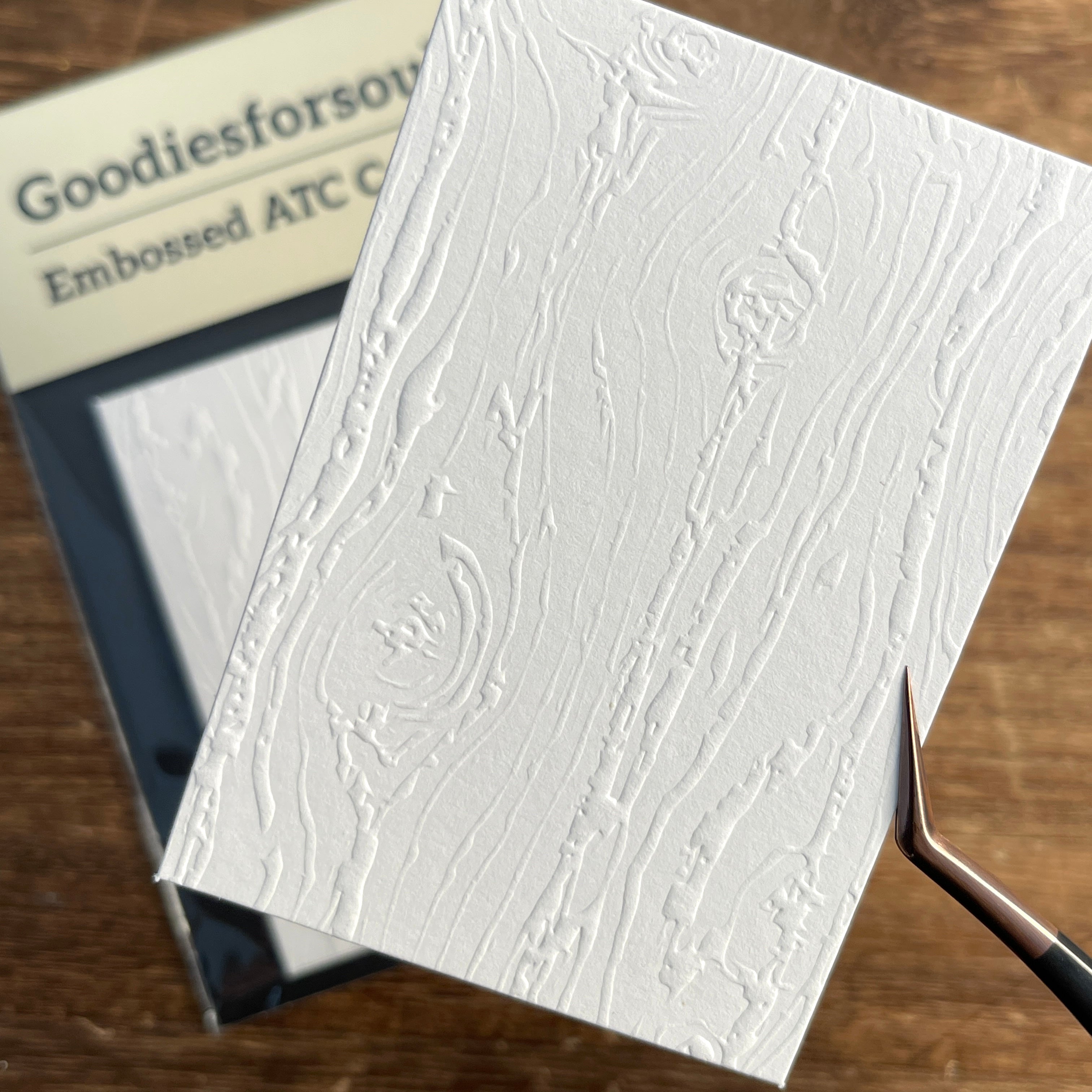 Wood grain Embossed ATC Cards 2.5x3.5inch 10 sheets per pack