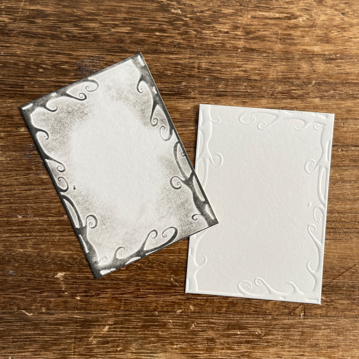 White embossed ATC card – view 11