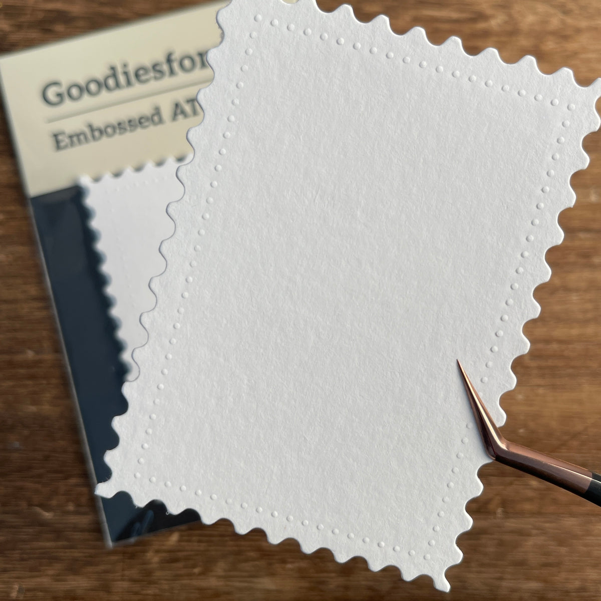 White embossed ATC card – view 16
