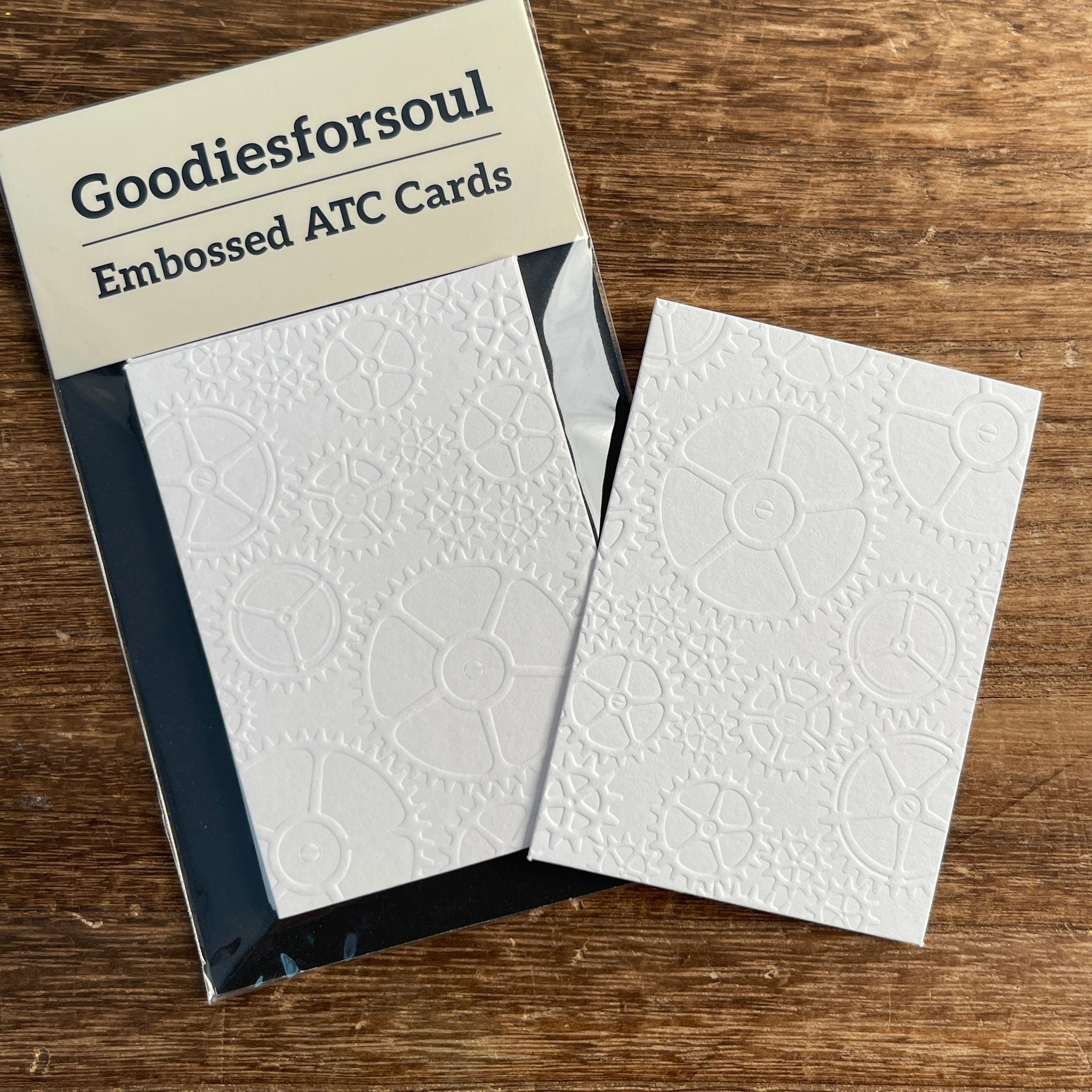 Gear Embossed ATC Cards 2.5x3.5inch 10 sheets per pack