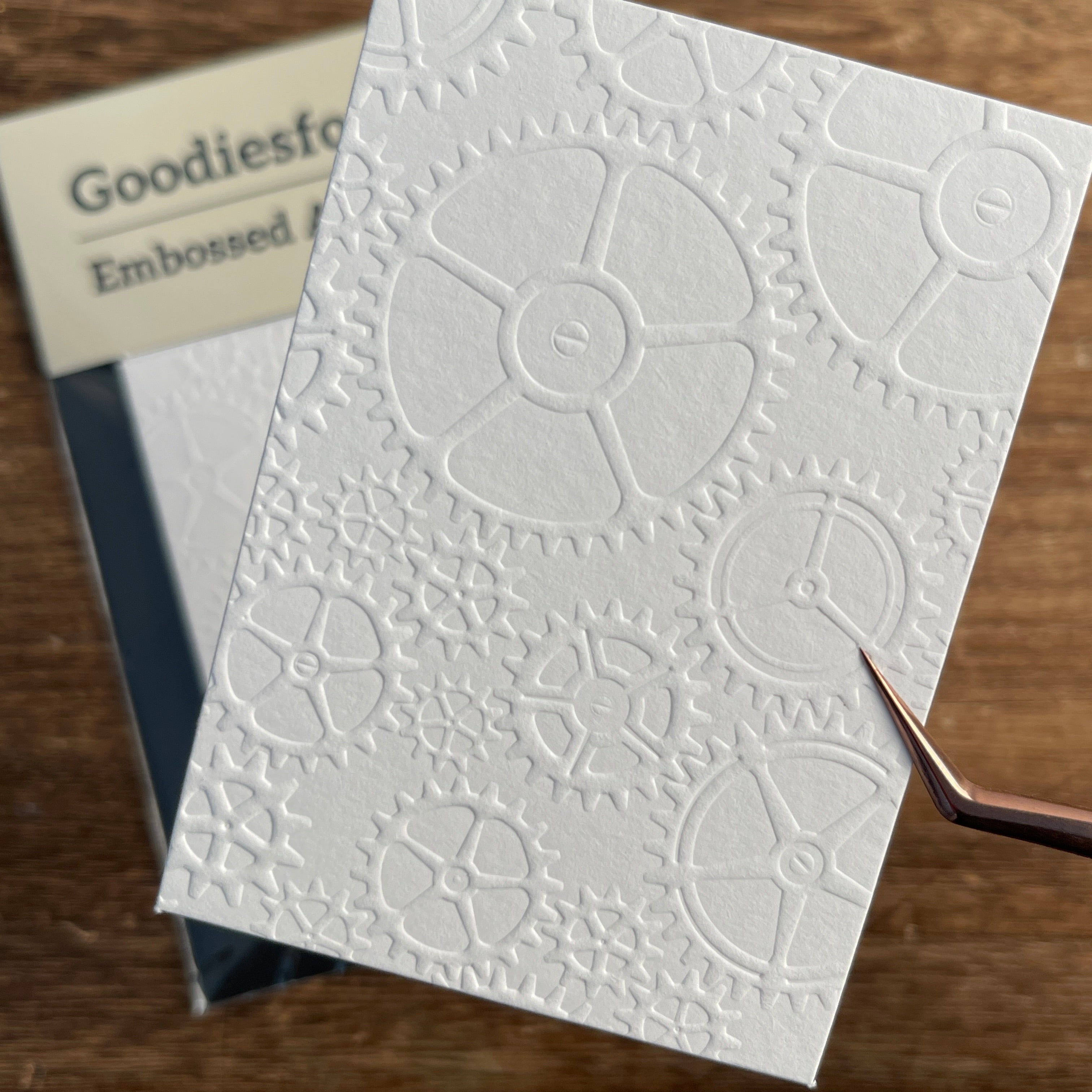 Gear Embossed ATC Cards 2.5x3.5inch 10 sheets per pack