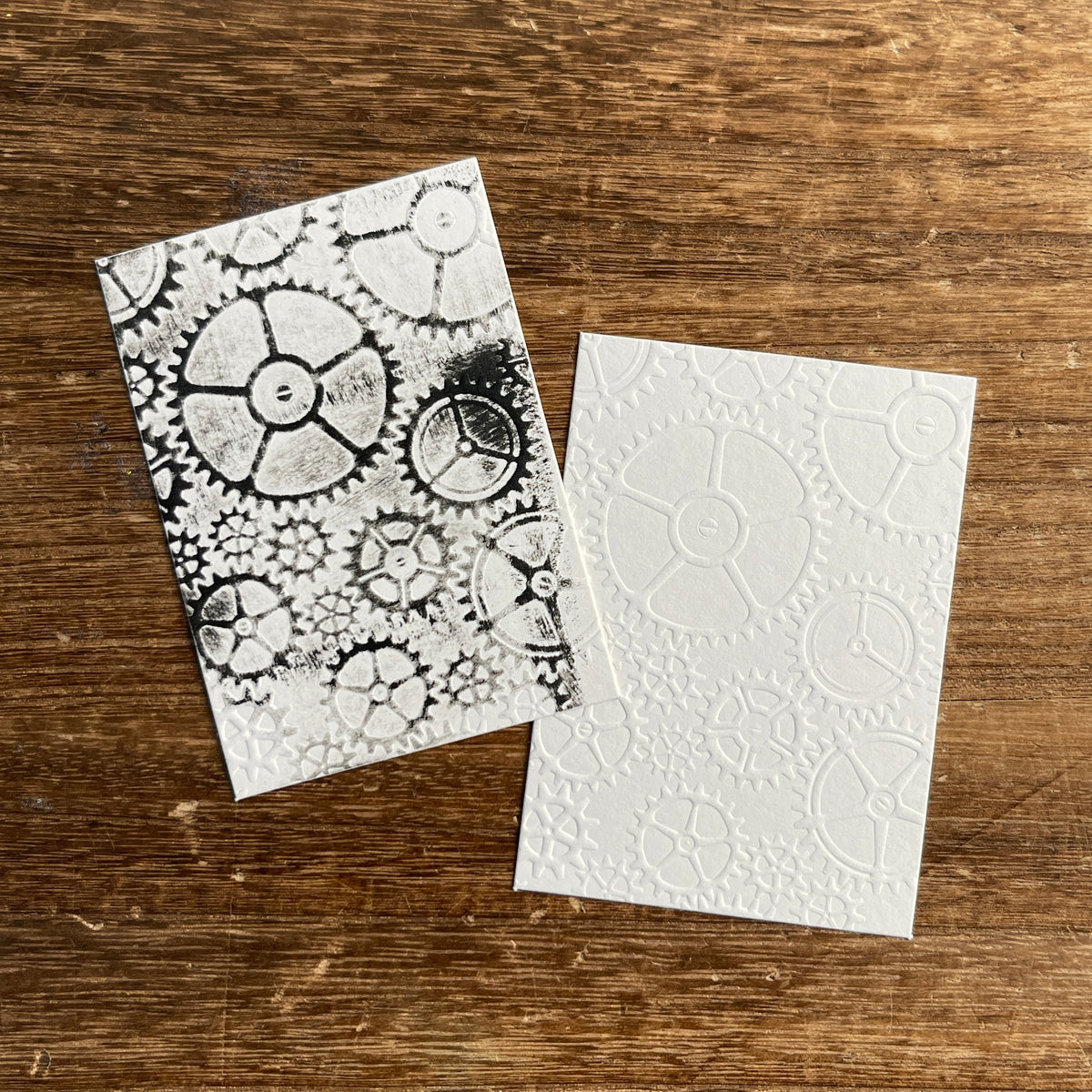 White embossed ATC card – view 20