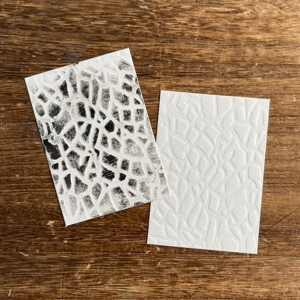White embossed ATC card – view 23