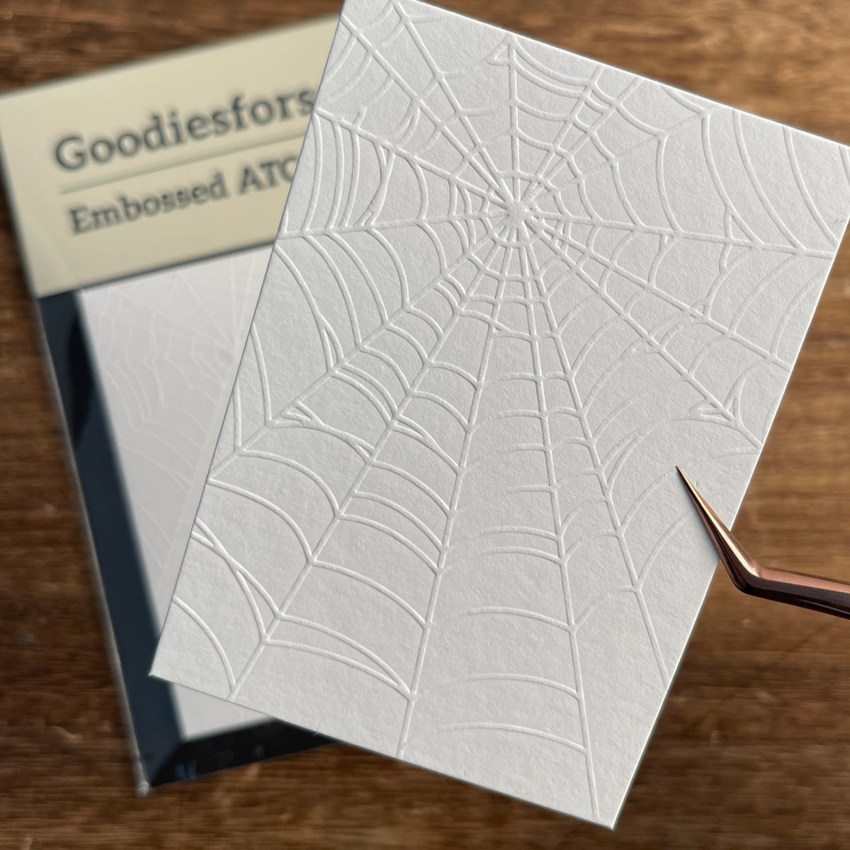 White embossed ATC card – view 25