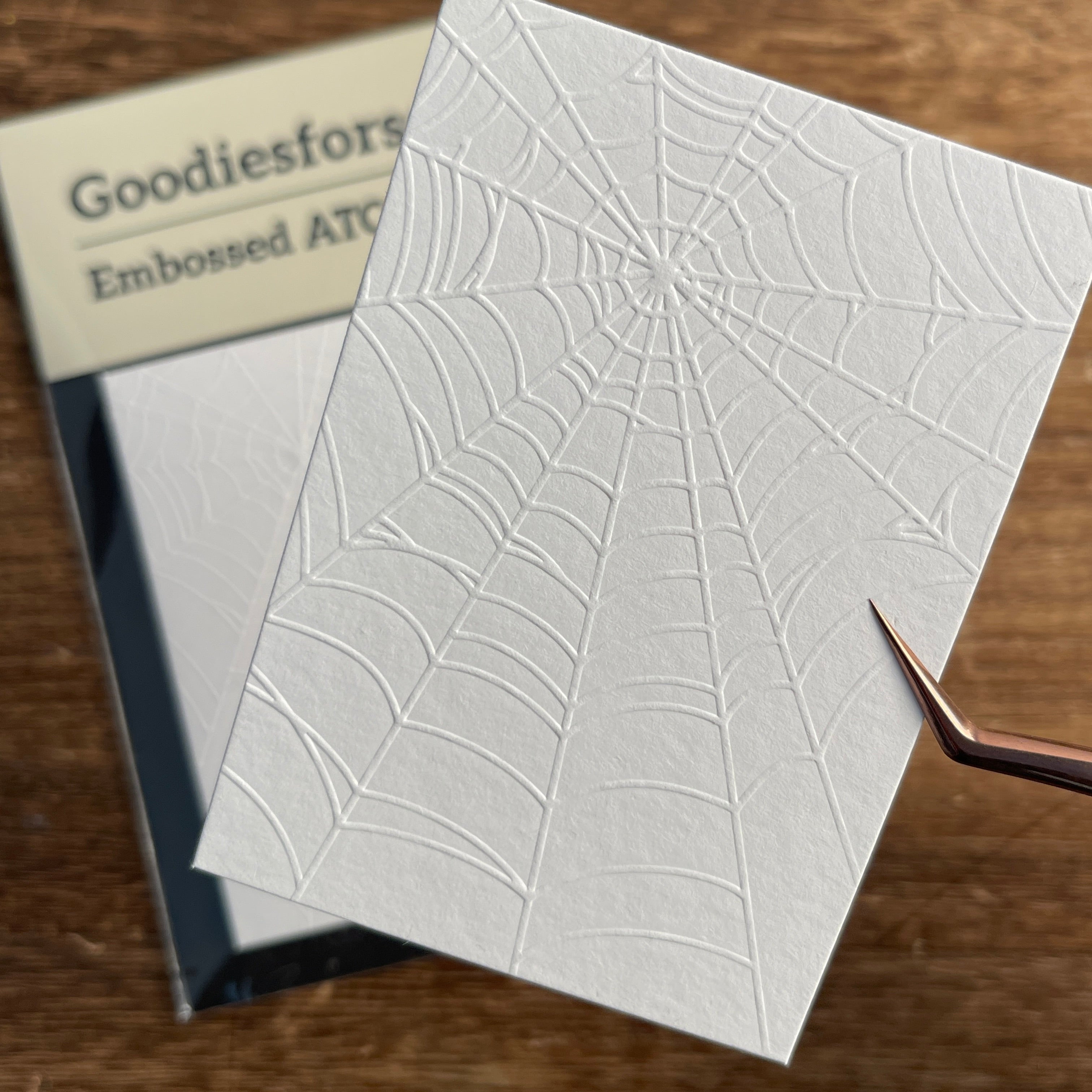 Spiderweb Embossed ATC Cards 2.5x3.5inch 10 sheets per pack