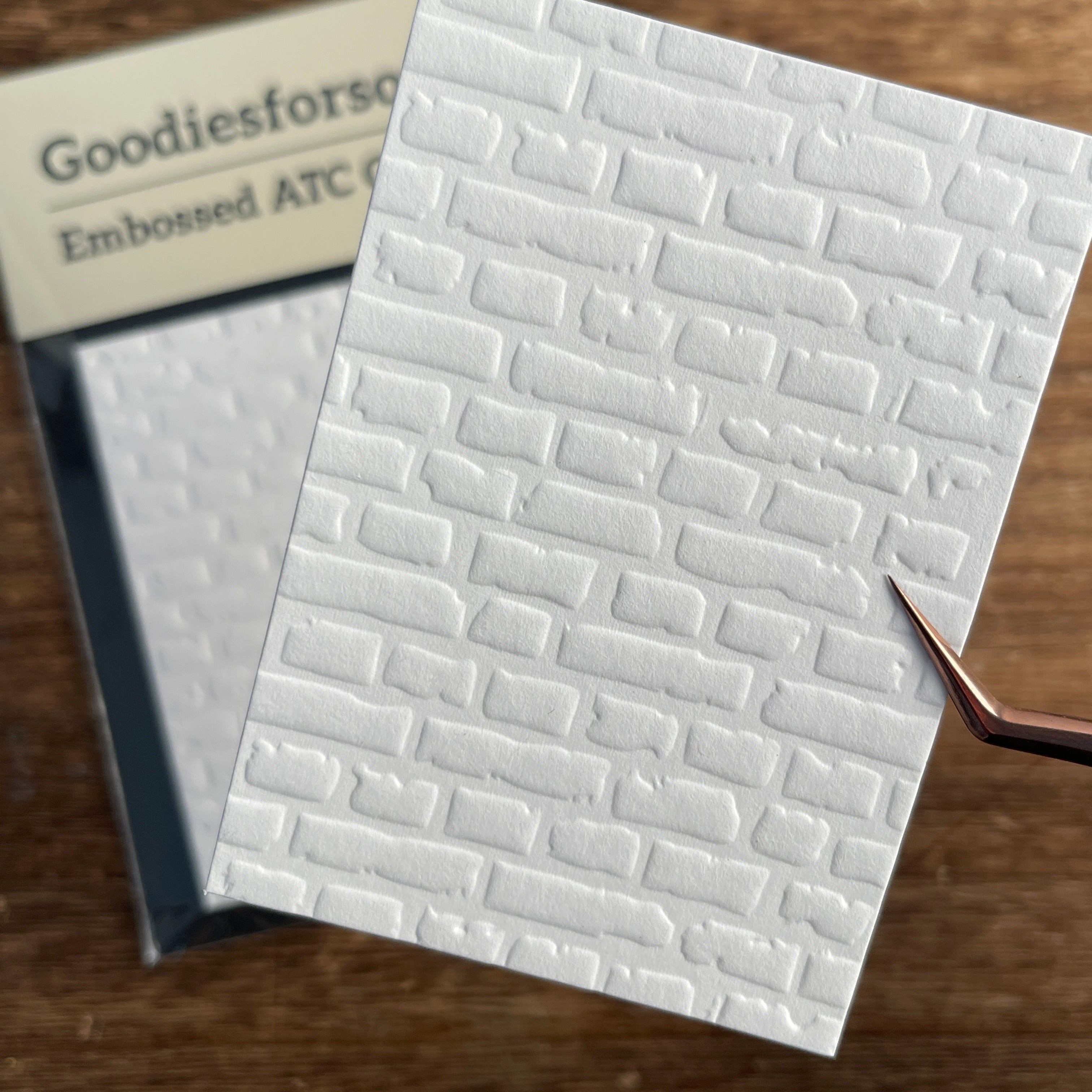 Stone Wall Embossed ATC Cards 2.5x3.5inch 10 sheets per pack