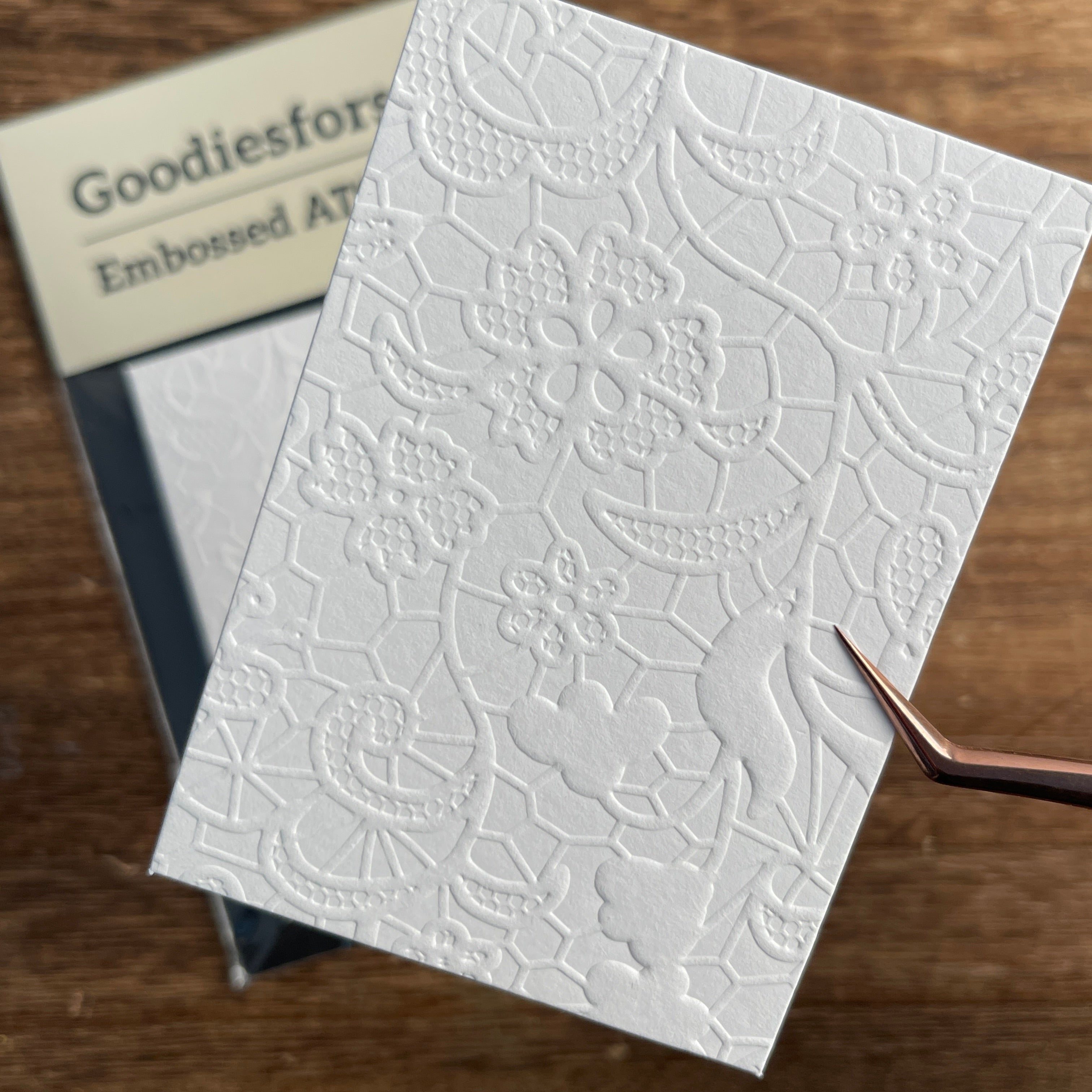 Lace Pattern Embossed ATC Cards 2.5x3.5inch 10 sheets per pack