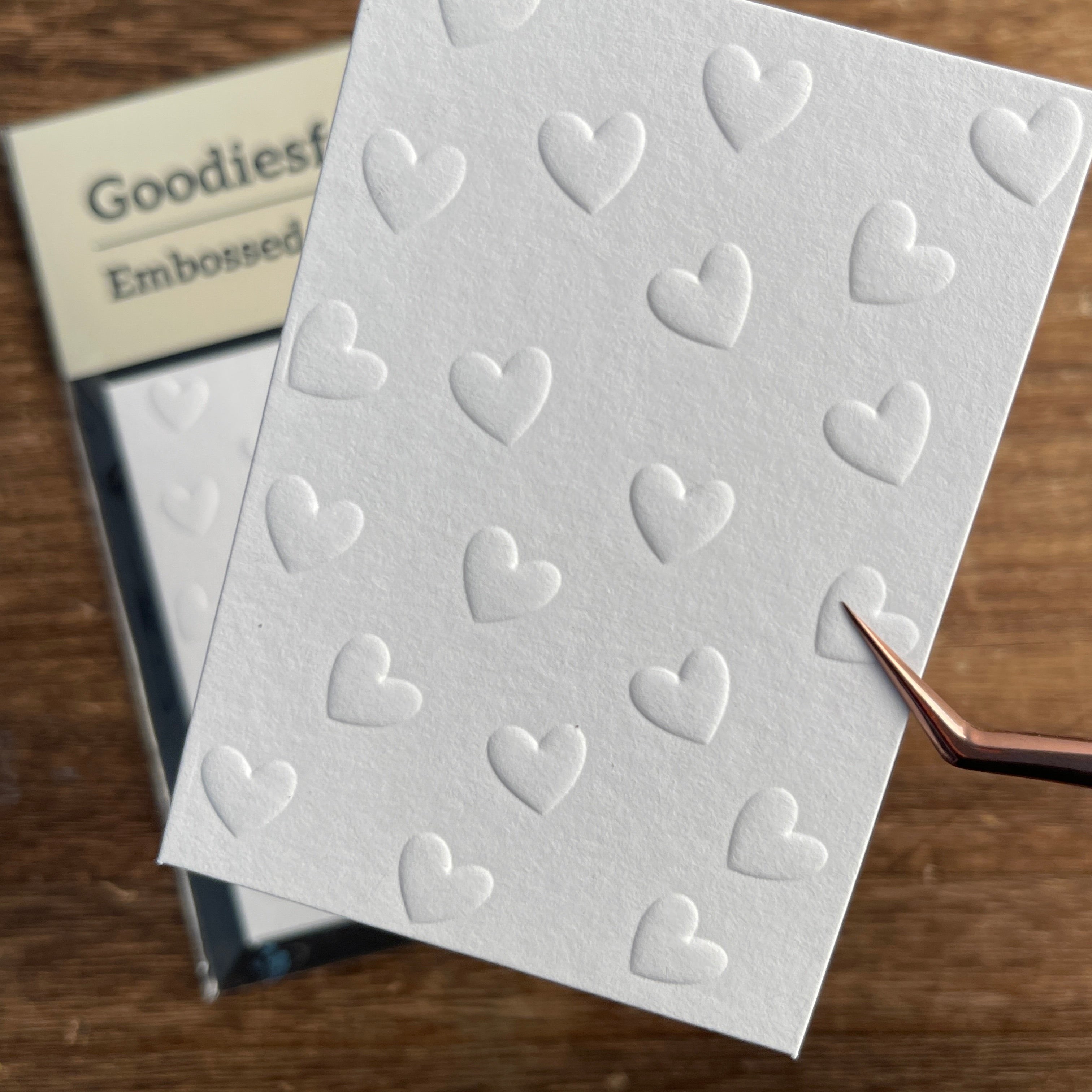 Heart pattern Embossed ATC Cards 2.5x3.5inch 10 sheets per pack