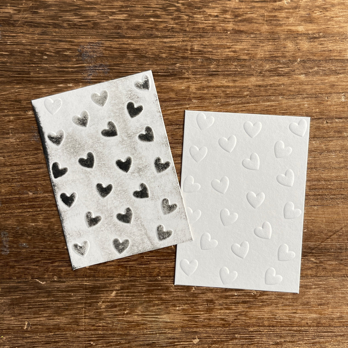 Heart Pattern card next to a colored sample