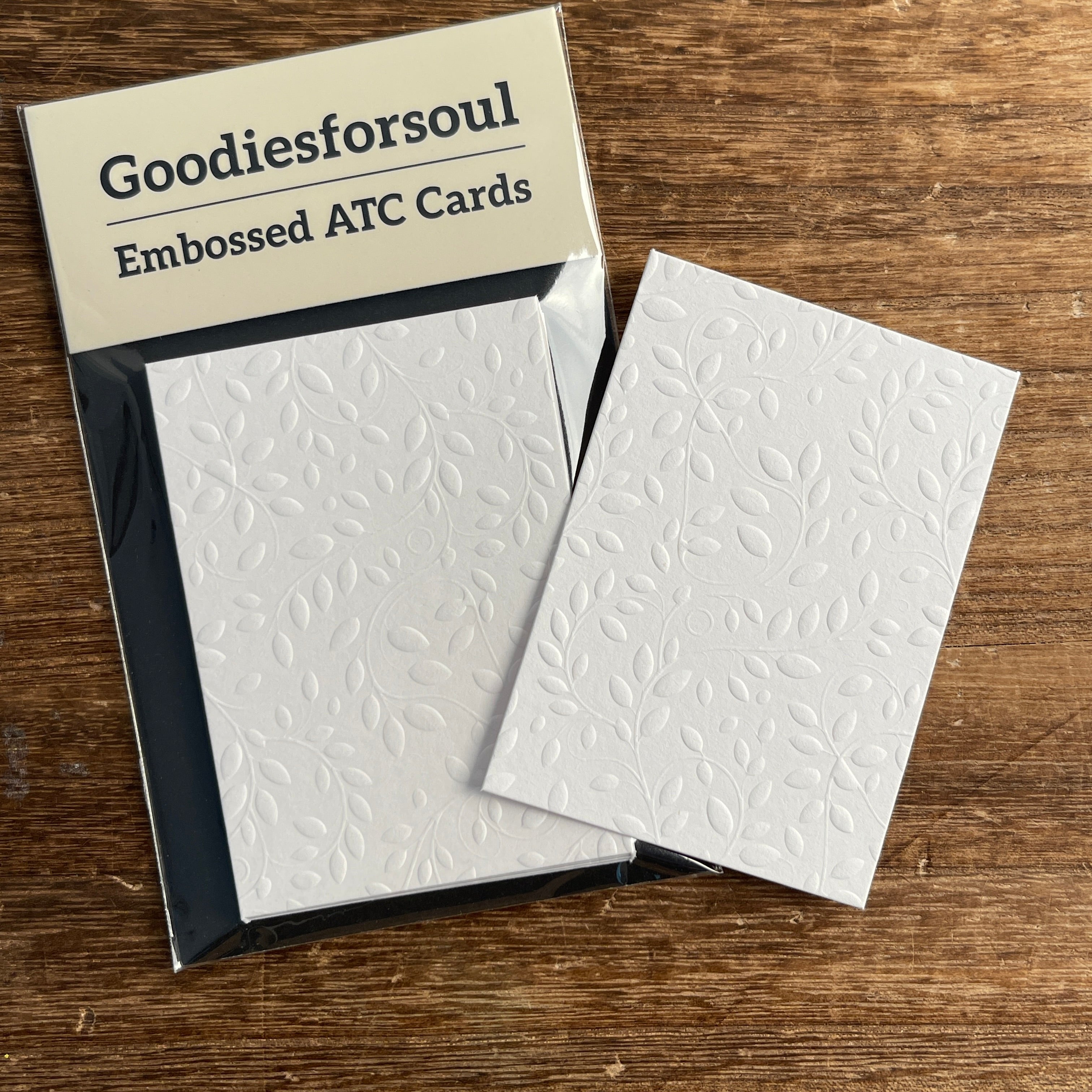 Leaf Pattern Embossed ATC Cards 2.5x3.5inch 10 sheets per pack