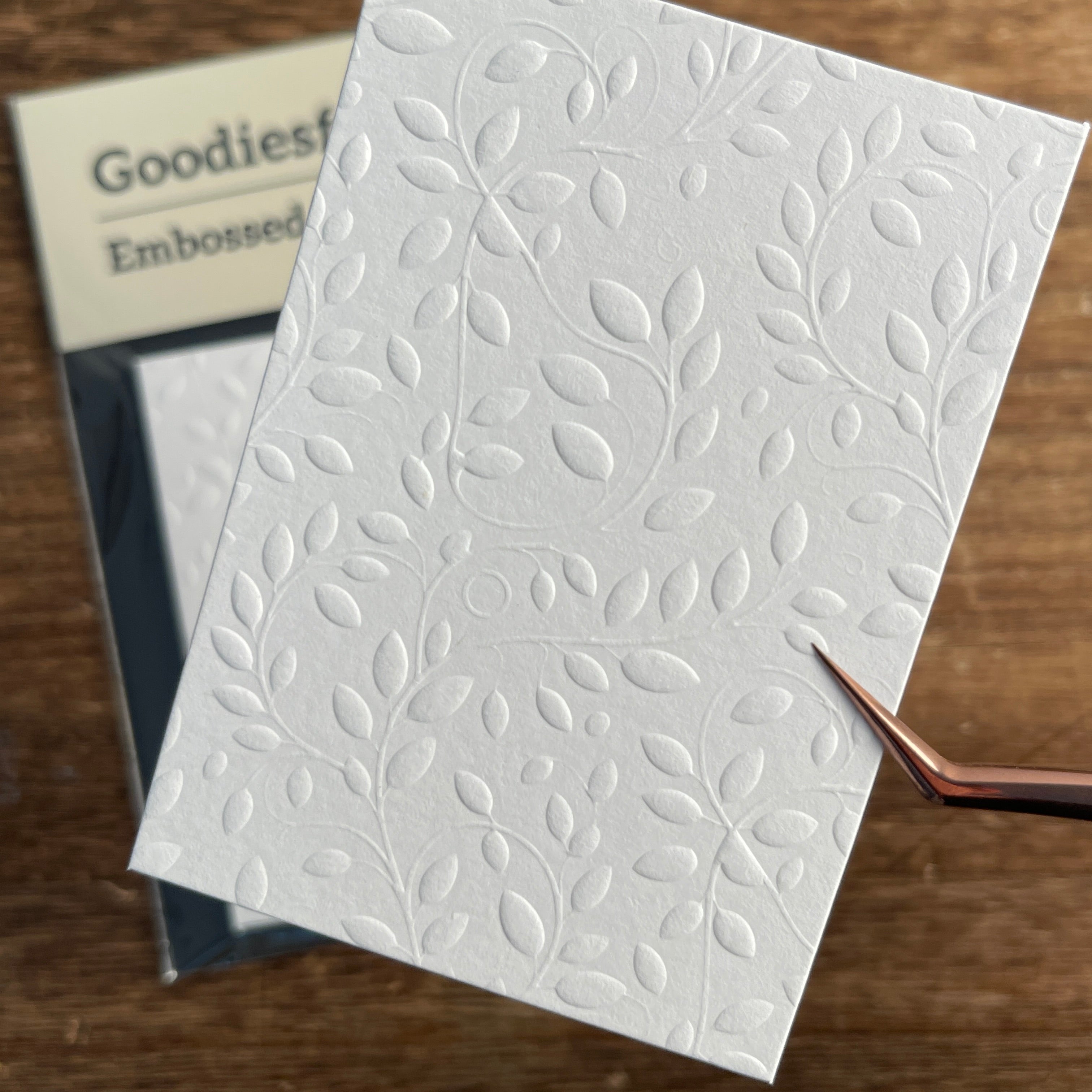 Leaf Pattern Embossed ATC Cards 2.5x3.5inch 10 sheets per pack