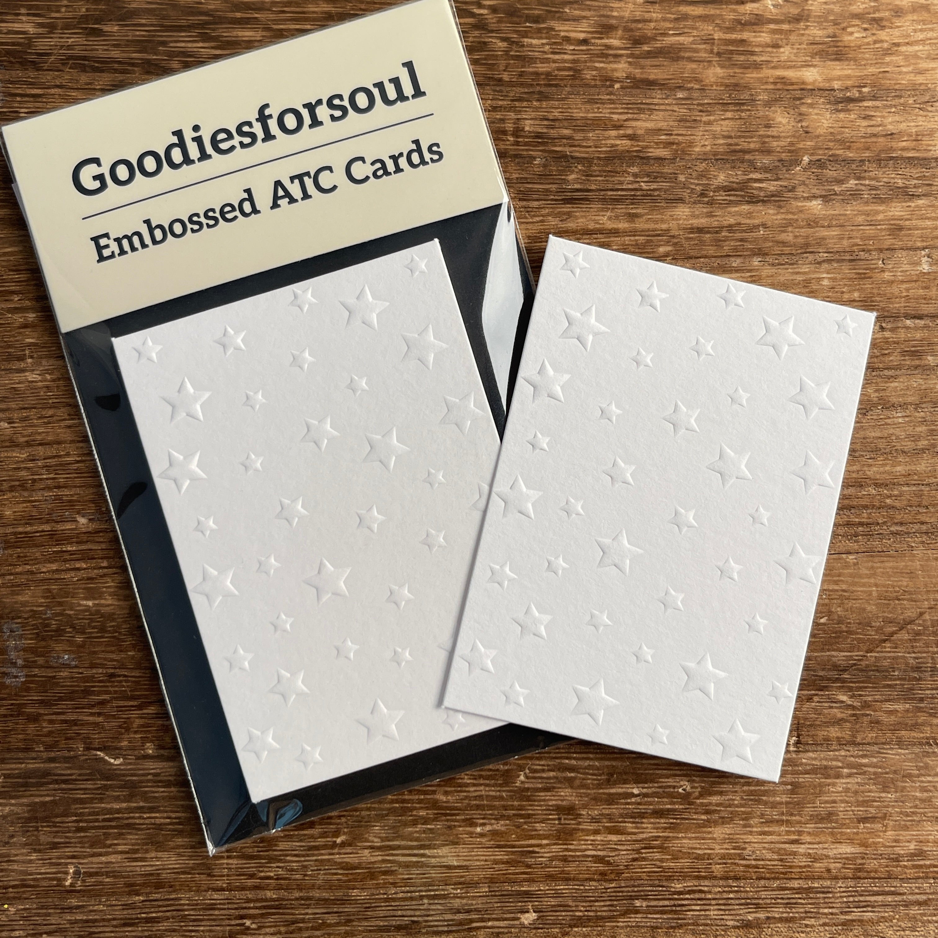 Star pattern Embossed ATC Cards 2.5x3.5inch 10 sheets per pack