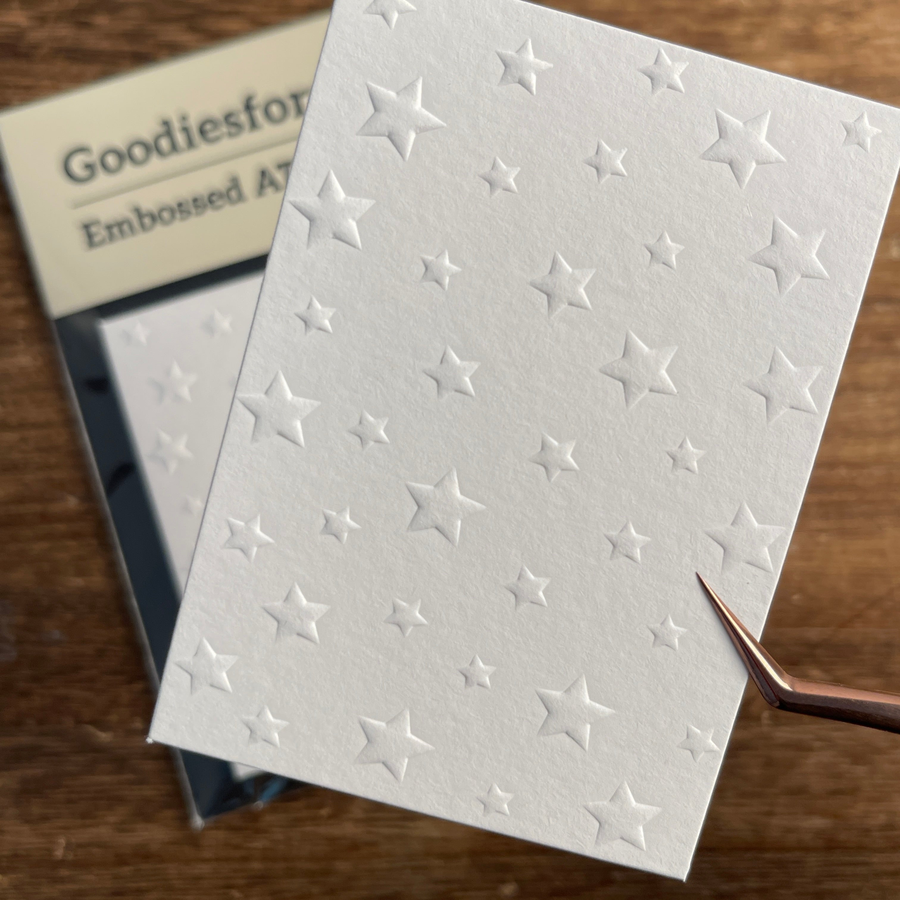 Star pattern Embossed ATC Cards 2.5x3.5inch 10 sheets per pack