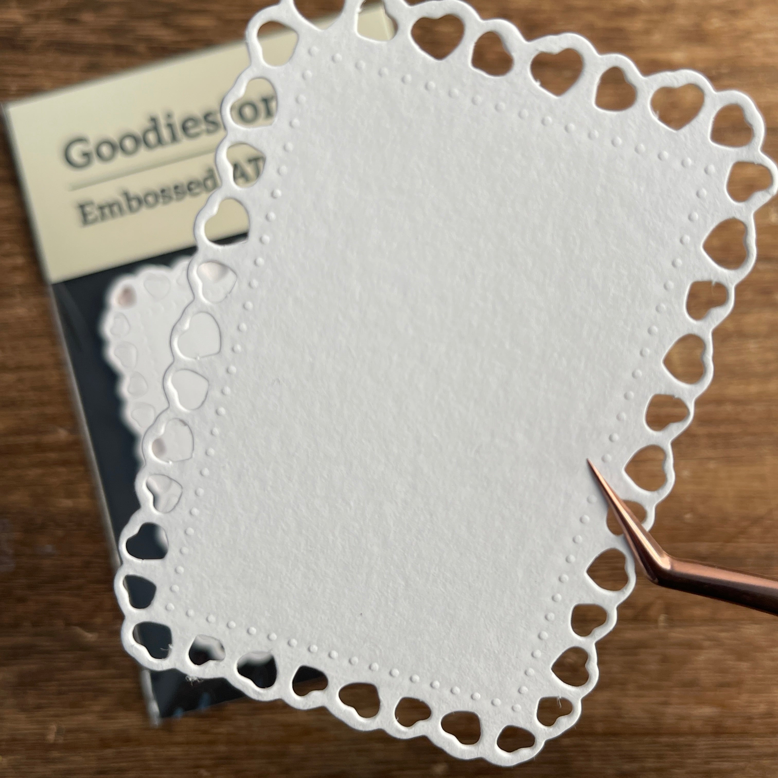 Heart-shaped die cut Border ATC Cards 2.5x3.5inch 10 sheets per pack