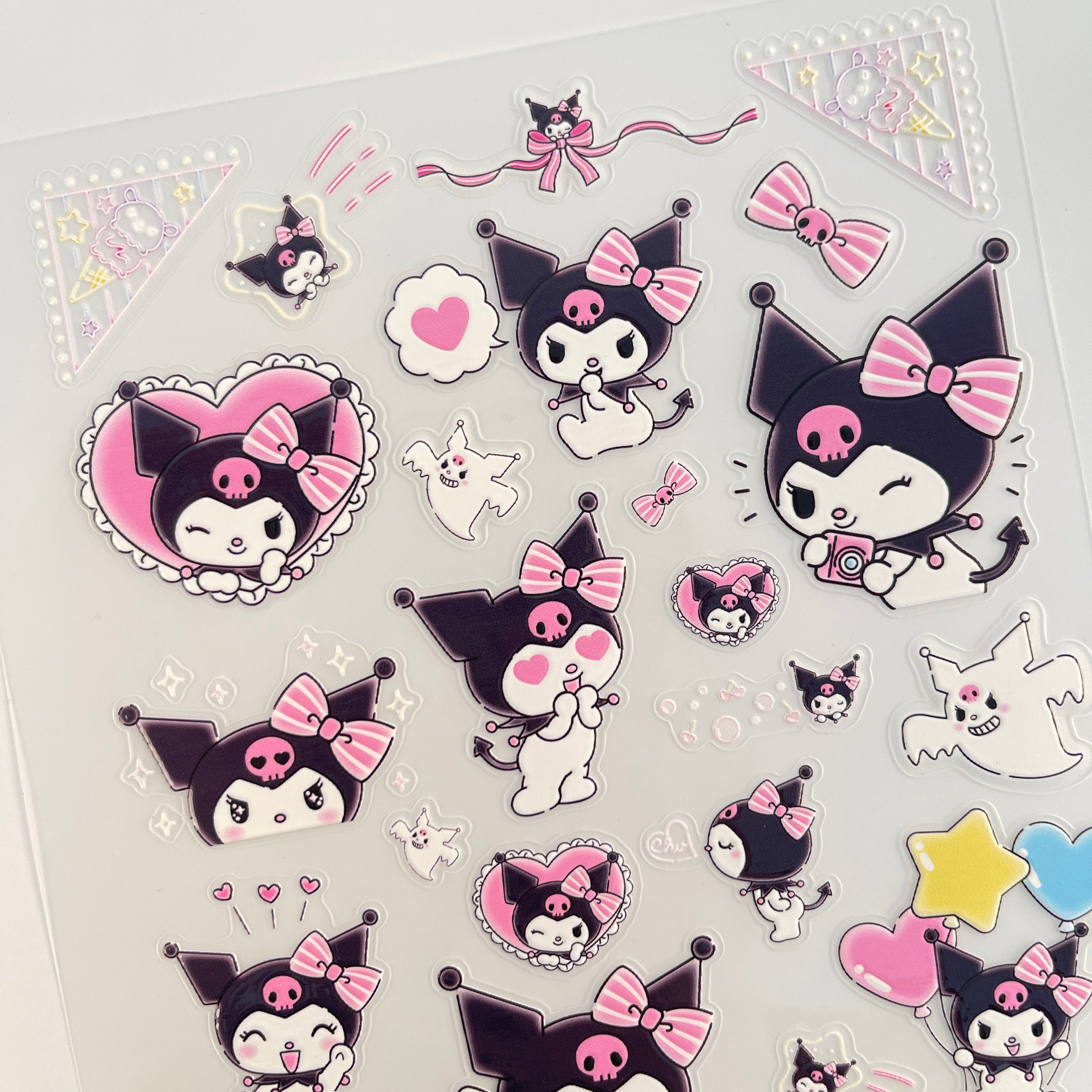 3D Little Devil Kuromi PET Sticker 1 Pcs