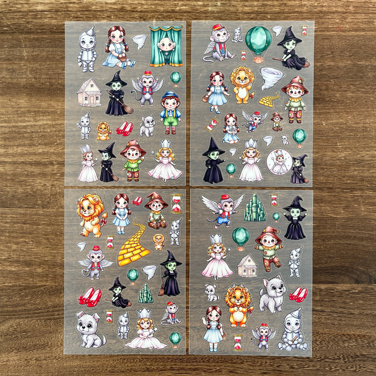 Wizard of Oz 3D character sticker sheets
