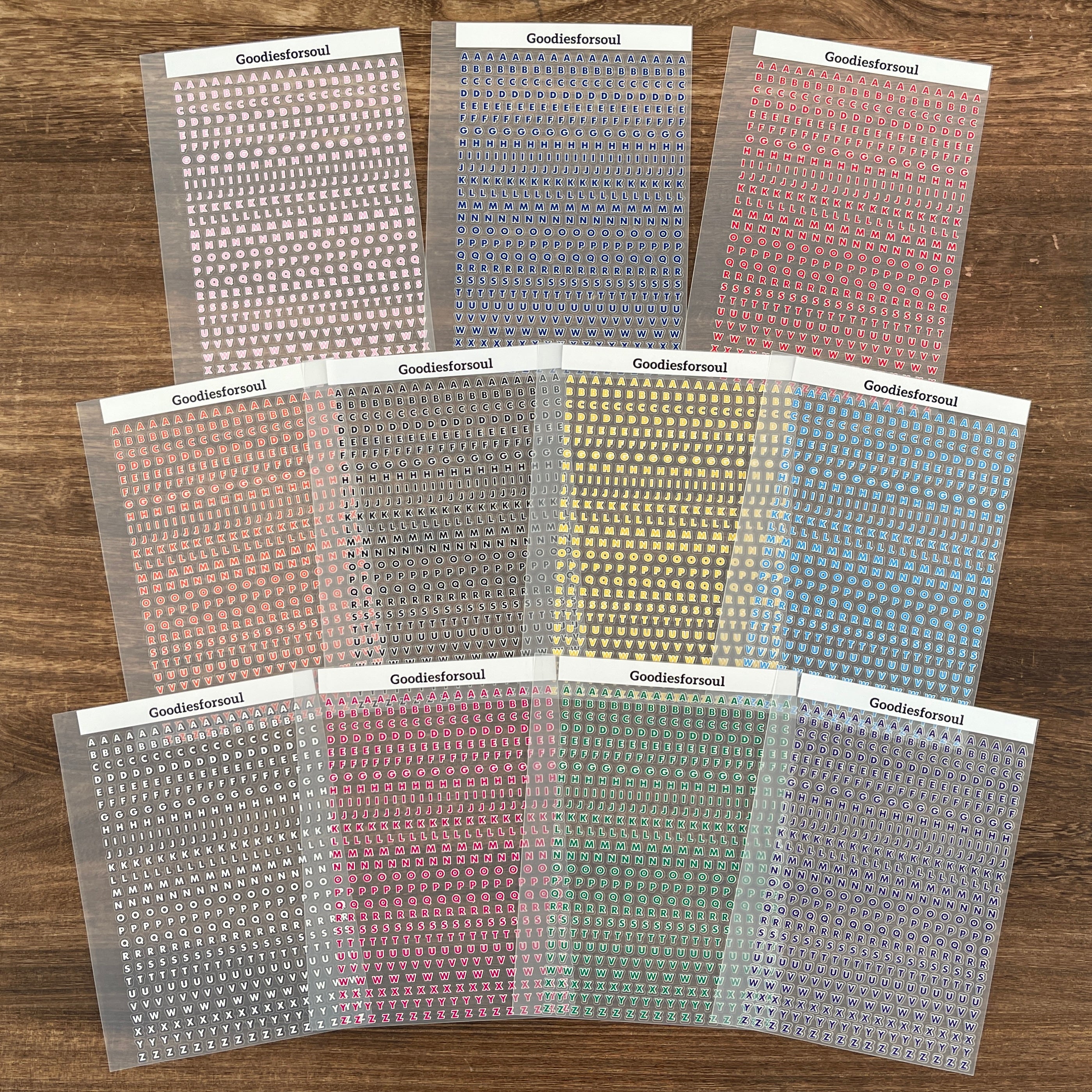 Stroke letter sticker *can be stored in A5 binder