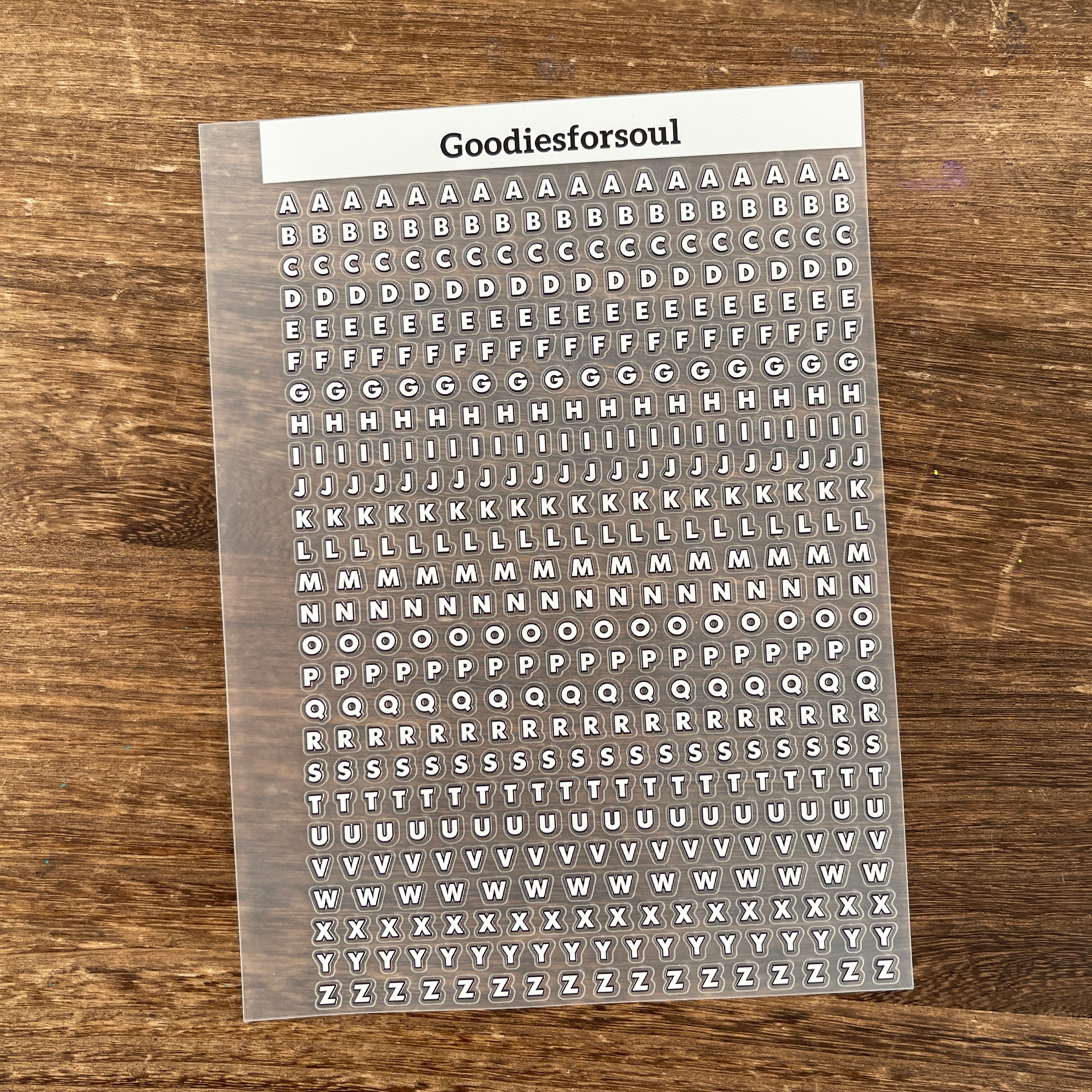 Stroke letter sticker *can be stored in A5 binder