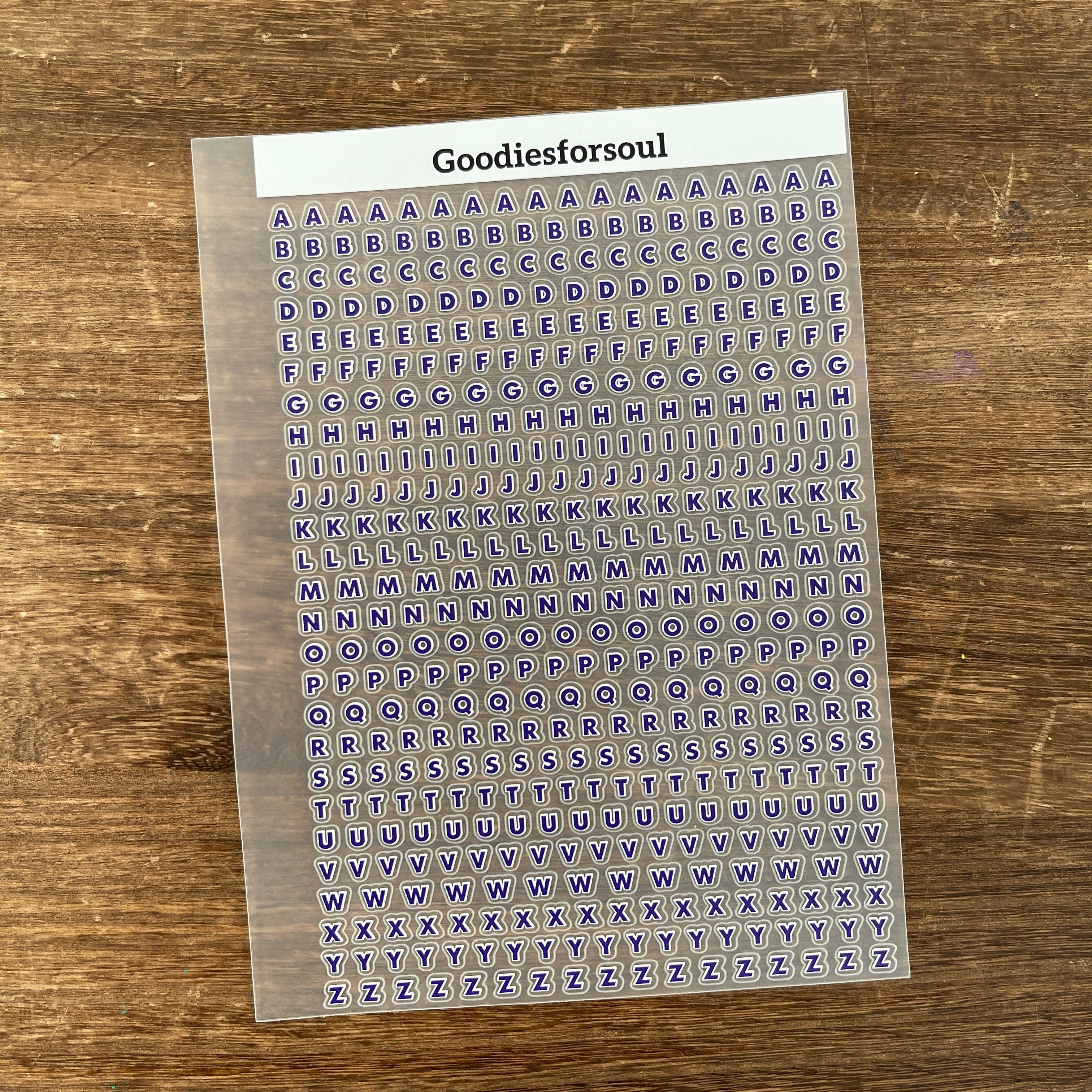 Stroke letter sticker *can be stored in A5 binder