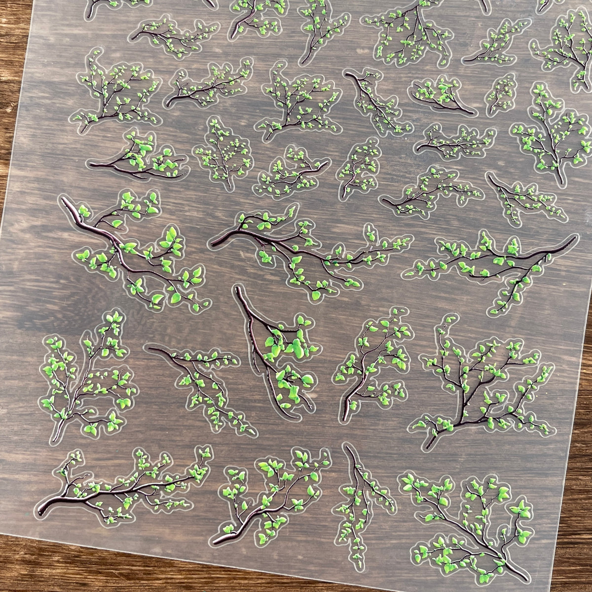 Full tree branch PET sticker sheet
