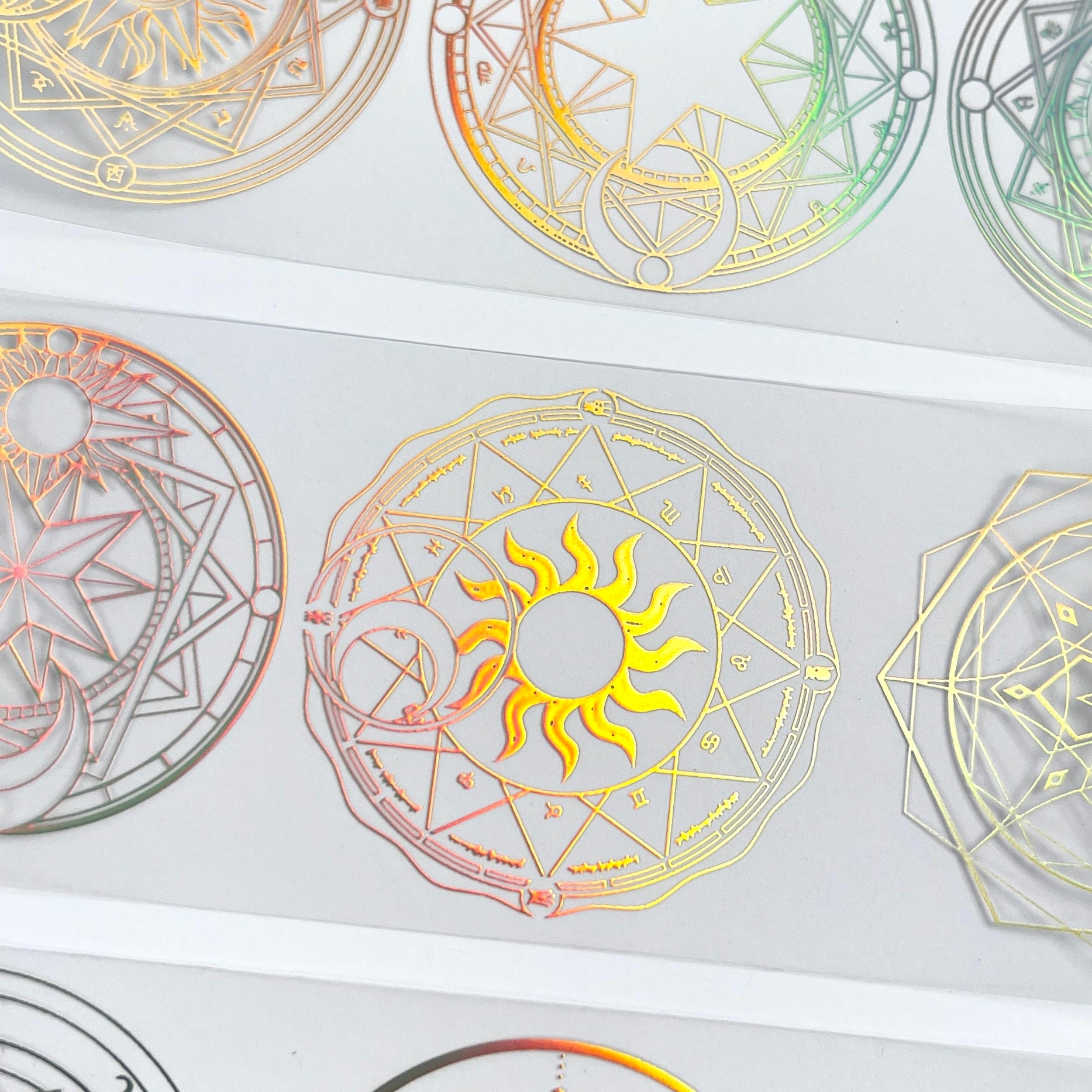 Magic Circle Laser Gold Sticker 1 pack 3pcs