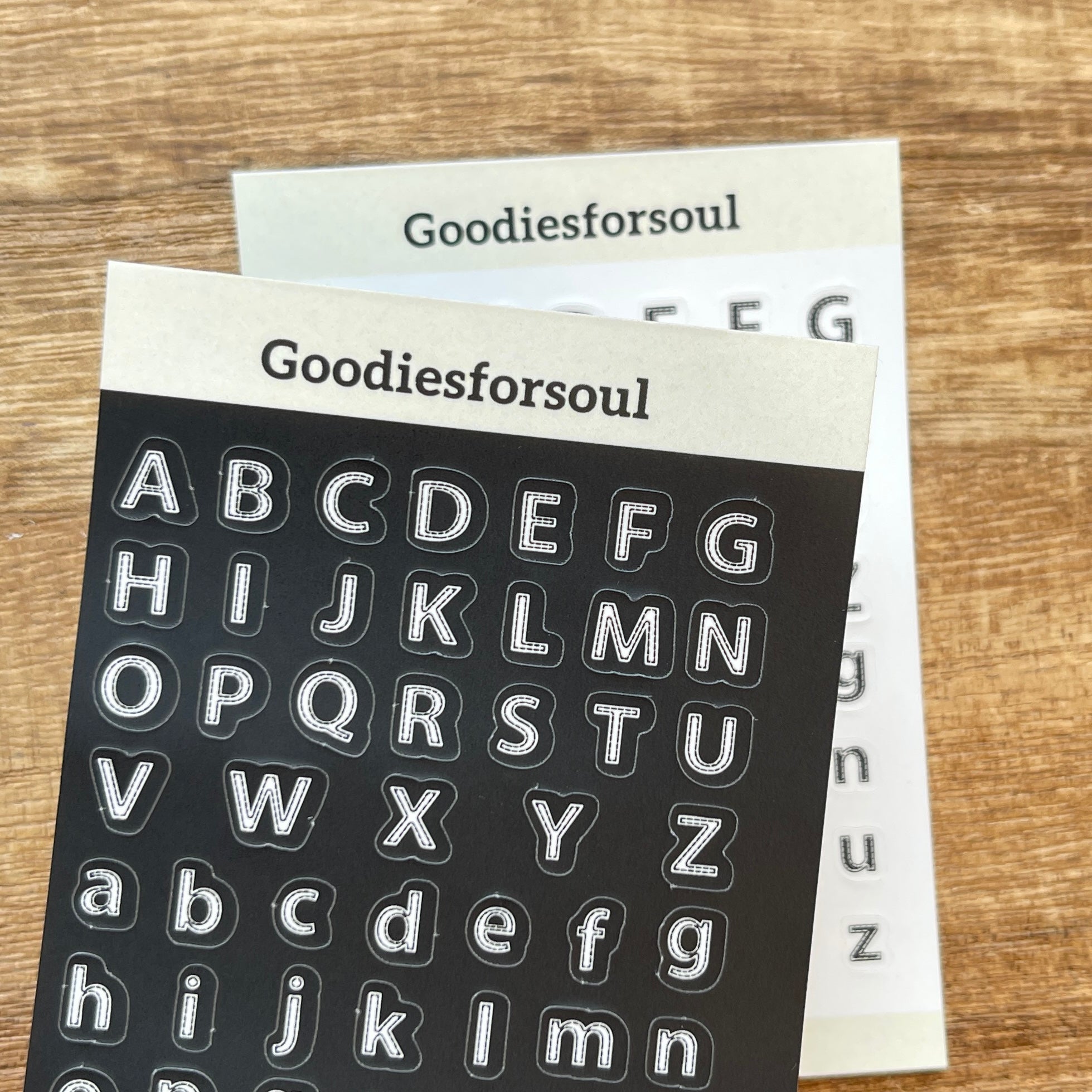 Uppercase & Lowercase Mini Letter Stickers (Black / White) 2.5x3.5inch