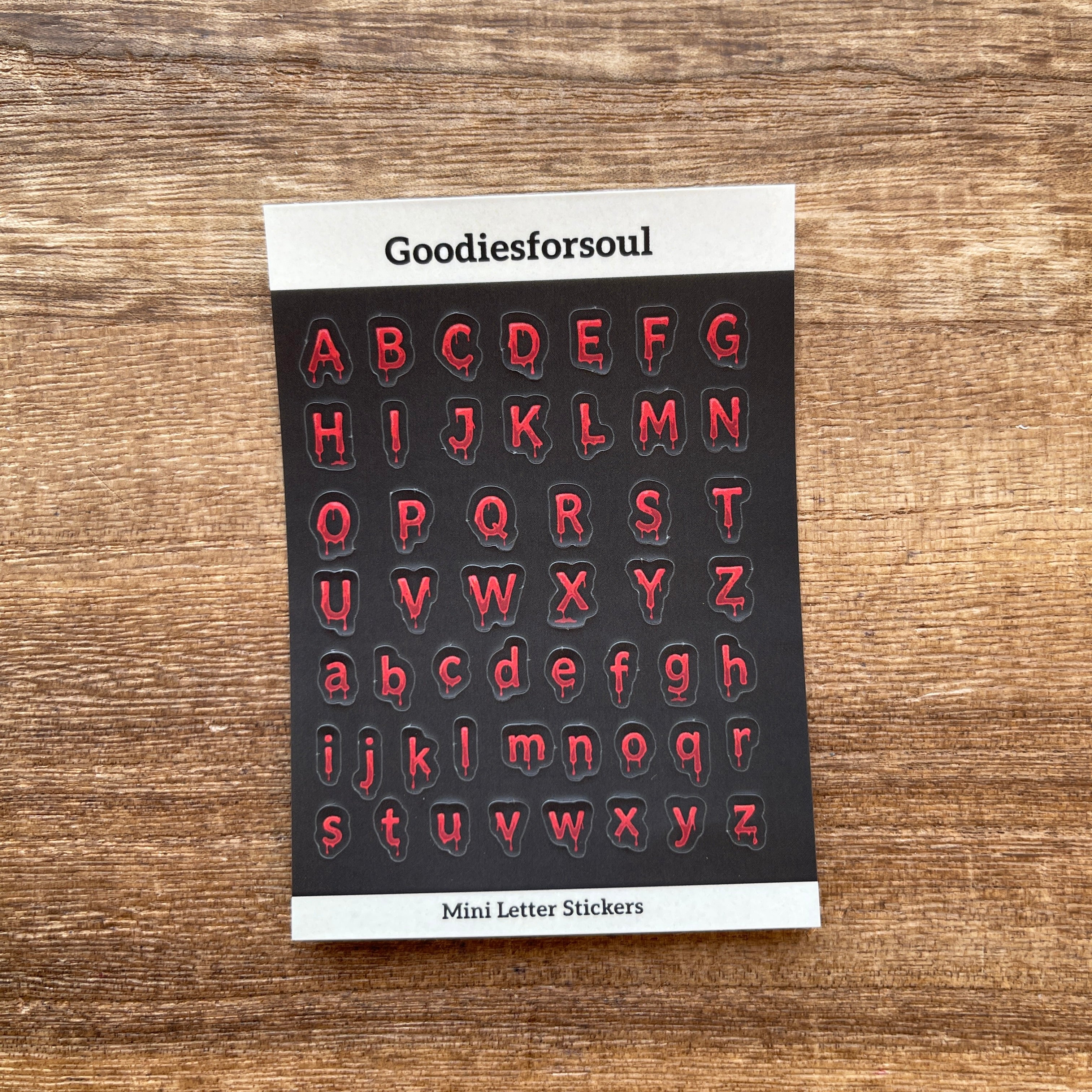 Red spooky Uppercase & Lowercase Mini Letter Stickers 2.5x3.5inch