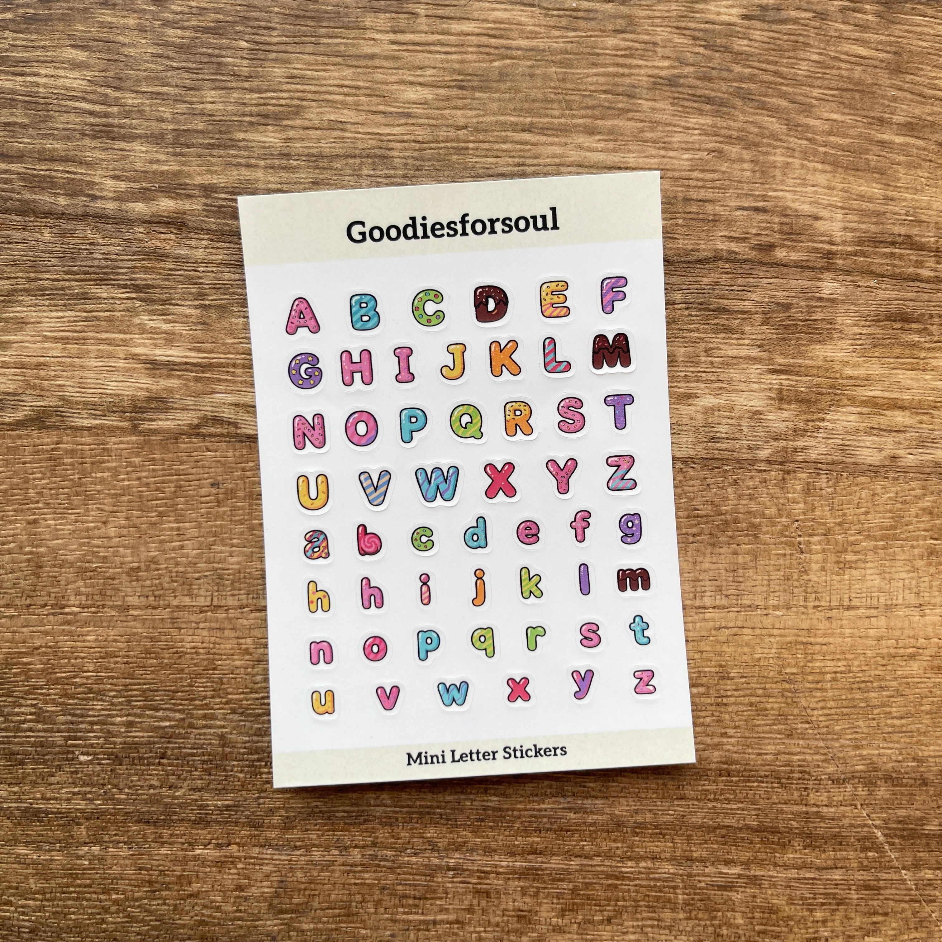 Colorful Sweet Treat Uppercase & Lowercase Mini Letter Stickers 2.5x3.5inch