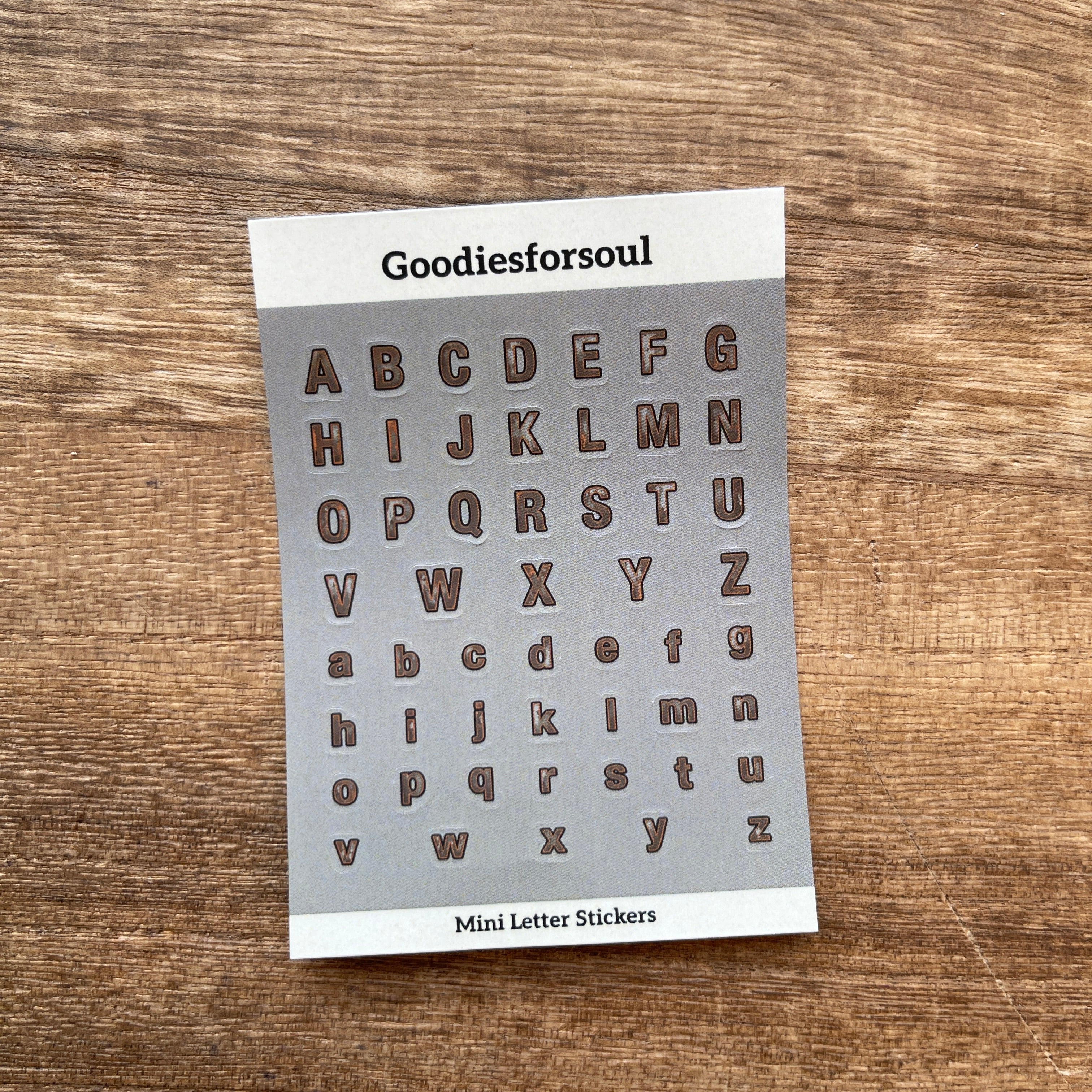 Steampunk style Bronze Tone Uppercase & Lowercase Mini Letter Stickers 2.5x3.5inch
