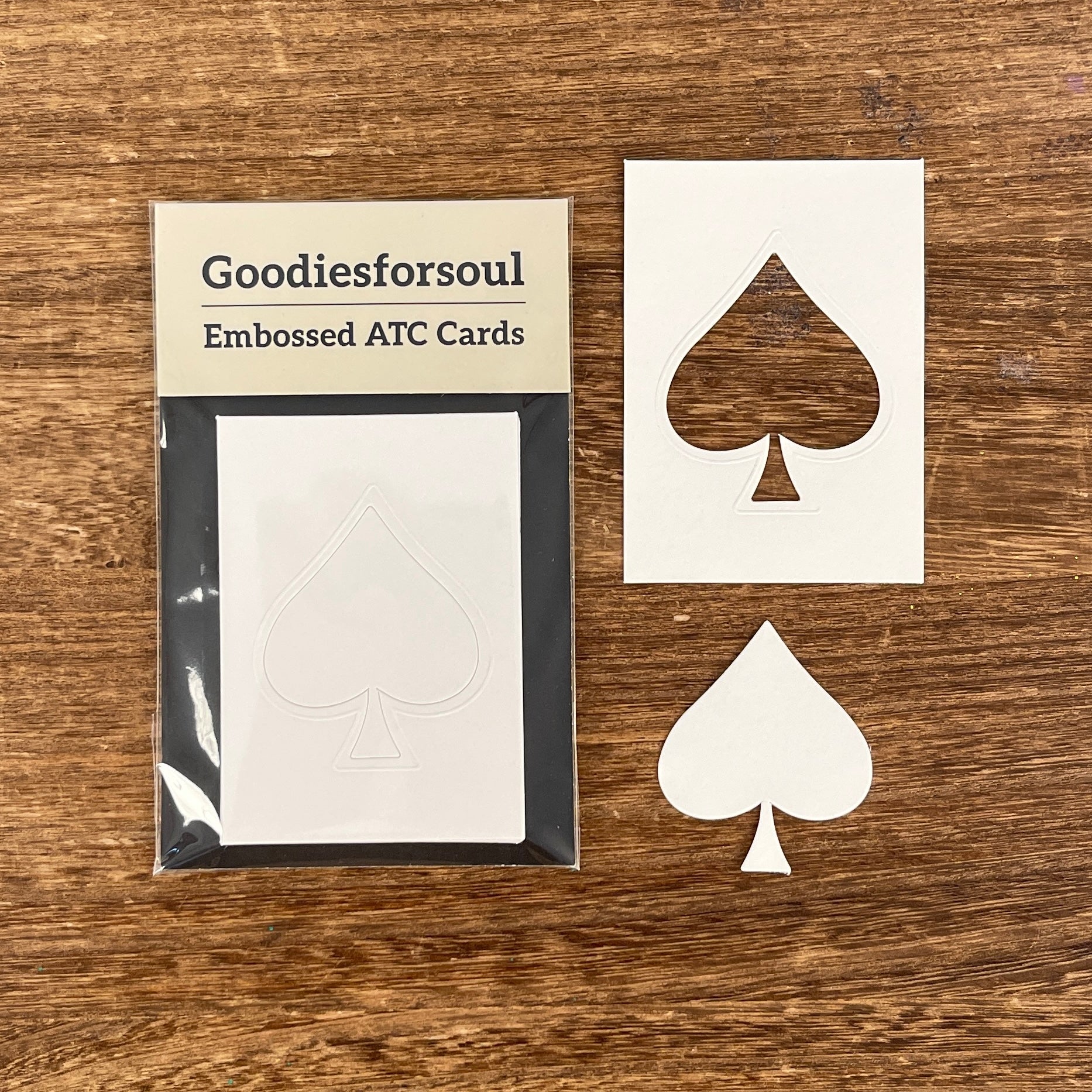 Die-cut embossed ATC Cards (Spades/ Hearts/ Clubs/ Diamonds) 10pcs per pack