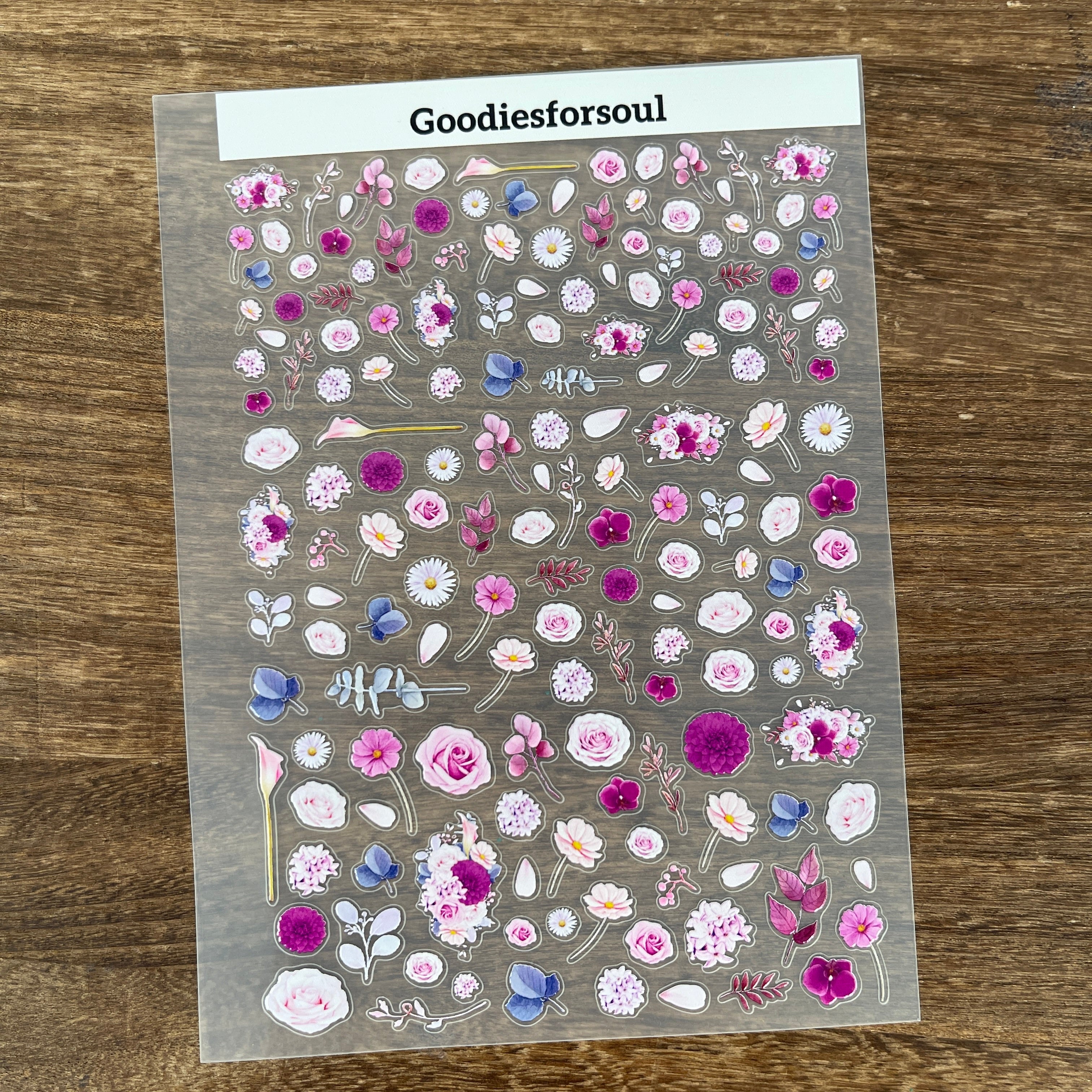 3D Purple Flower PET Sticker 1 Pcs