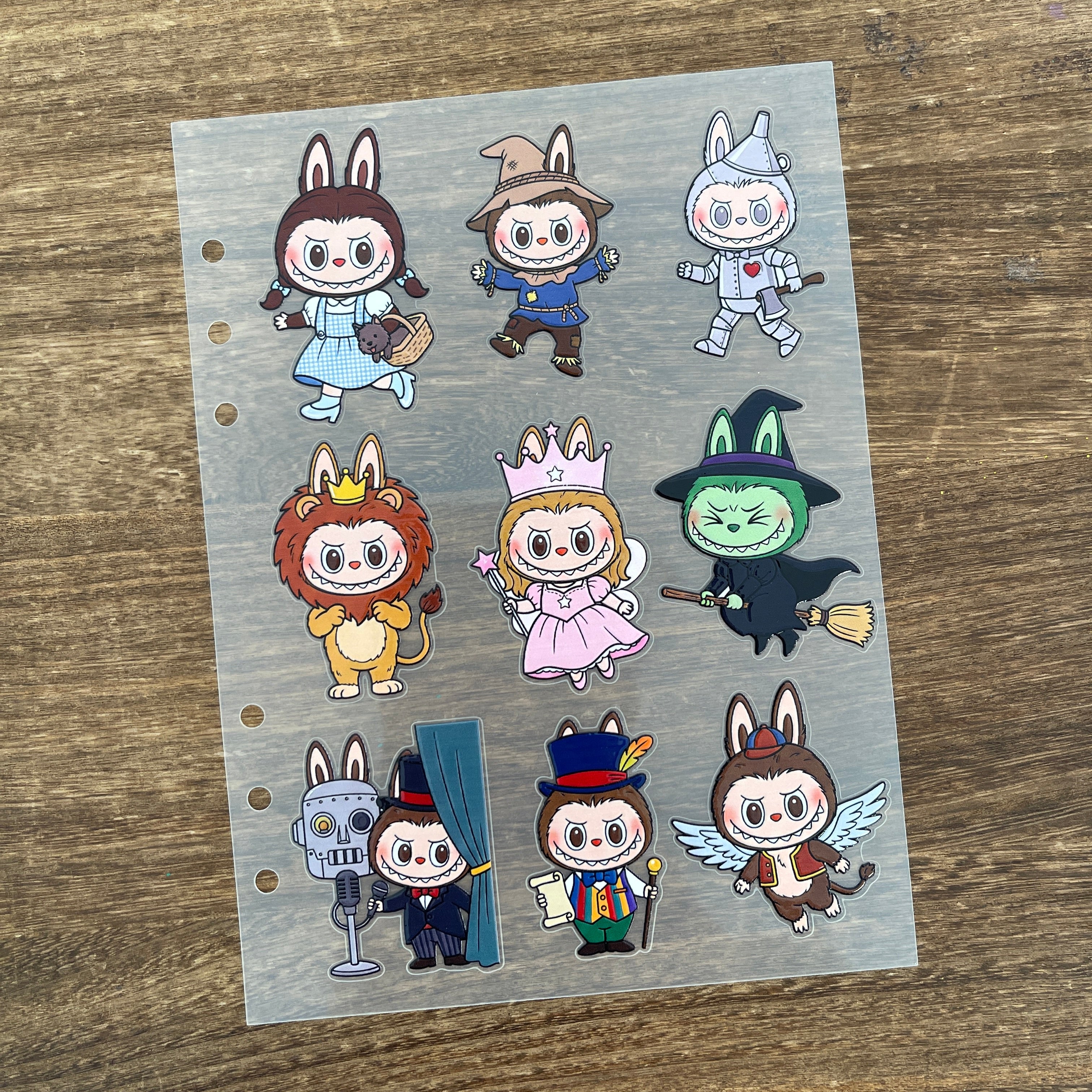3D The Wizard of oz x Labubu PET Sticker 1 Pcs