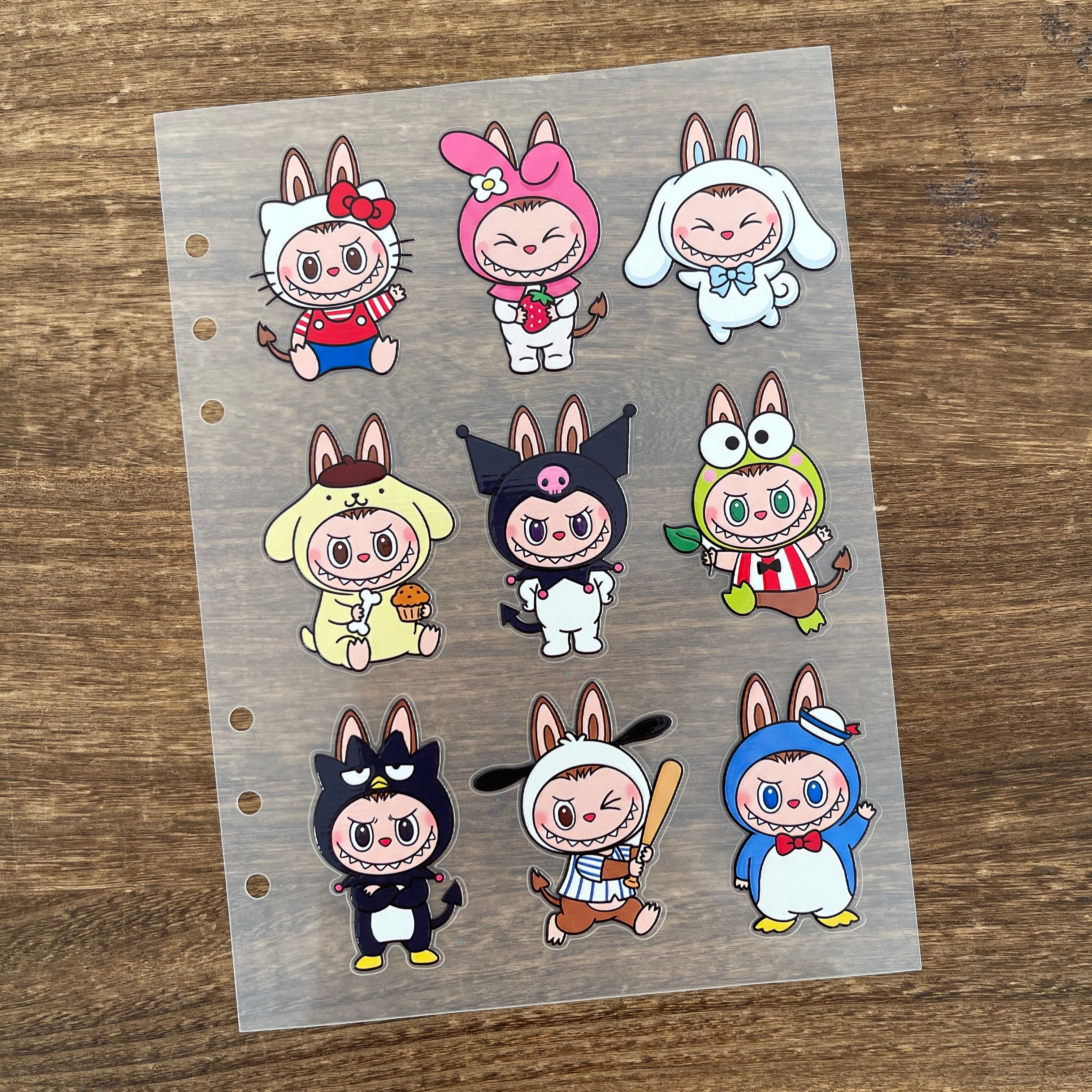 3D Sanrio x Labubu PET Sticker 1 Pcs