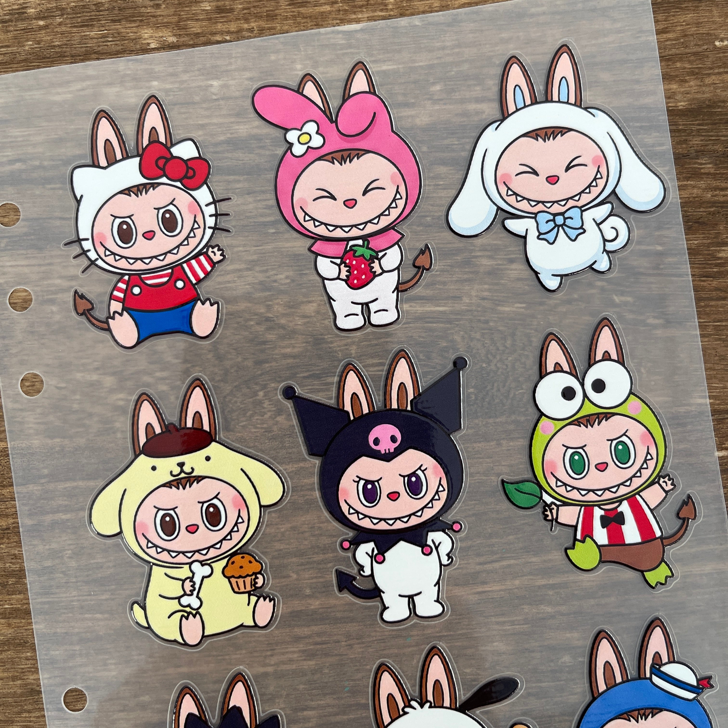3D Sanrio x Labubu PET Sticker 1 Pcs