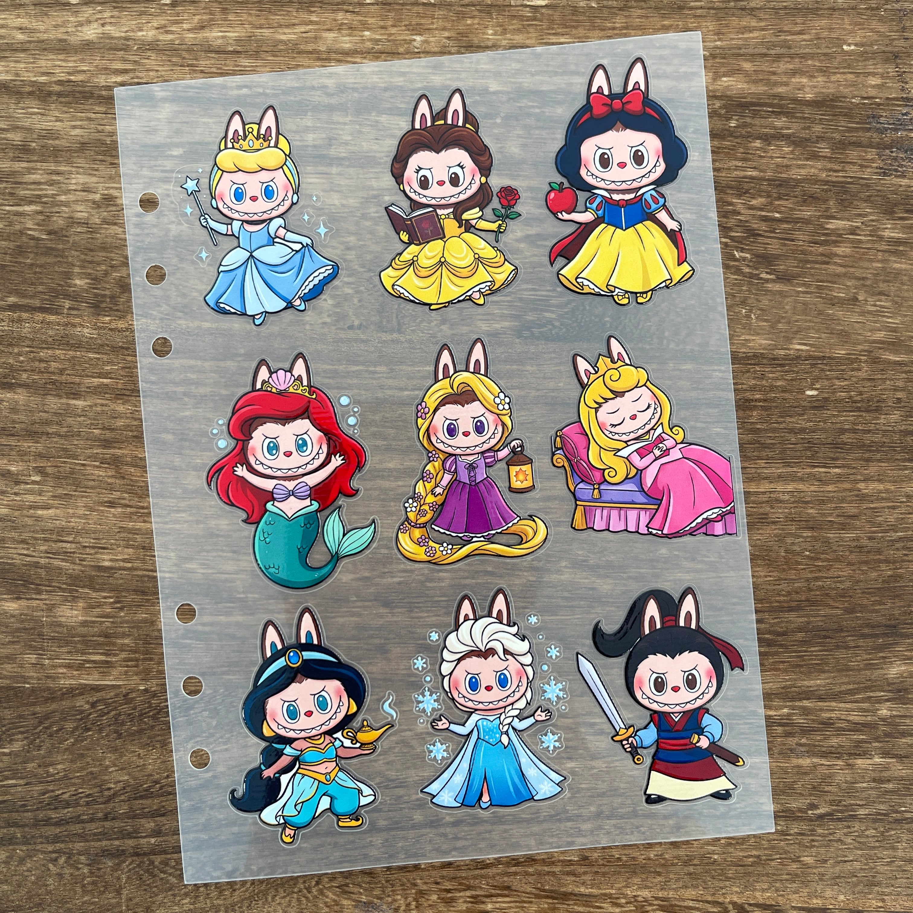 3D Princess x Labubu PET Sticker 1 Pcs