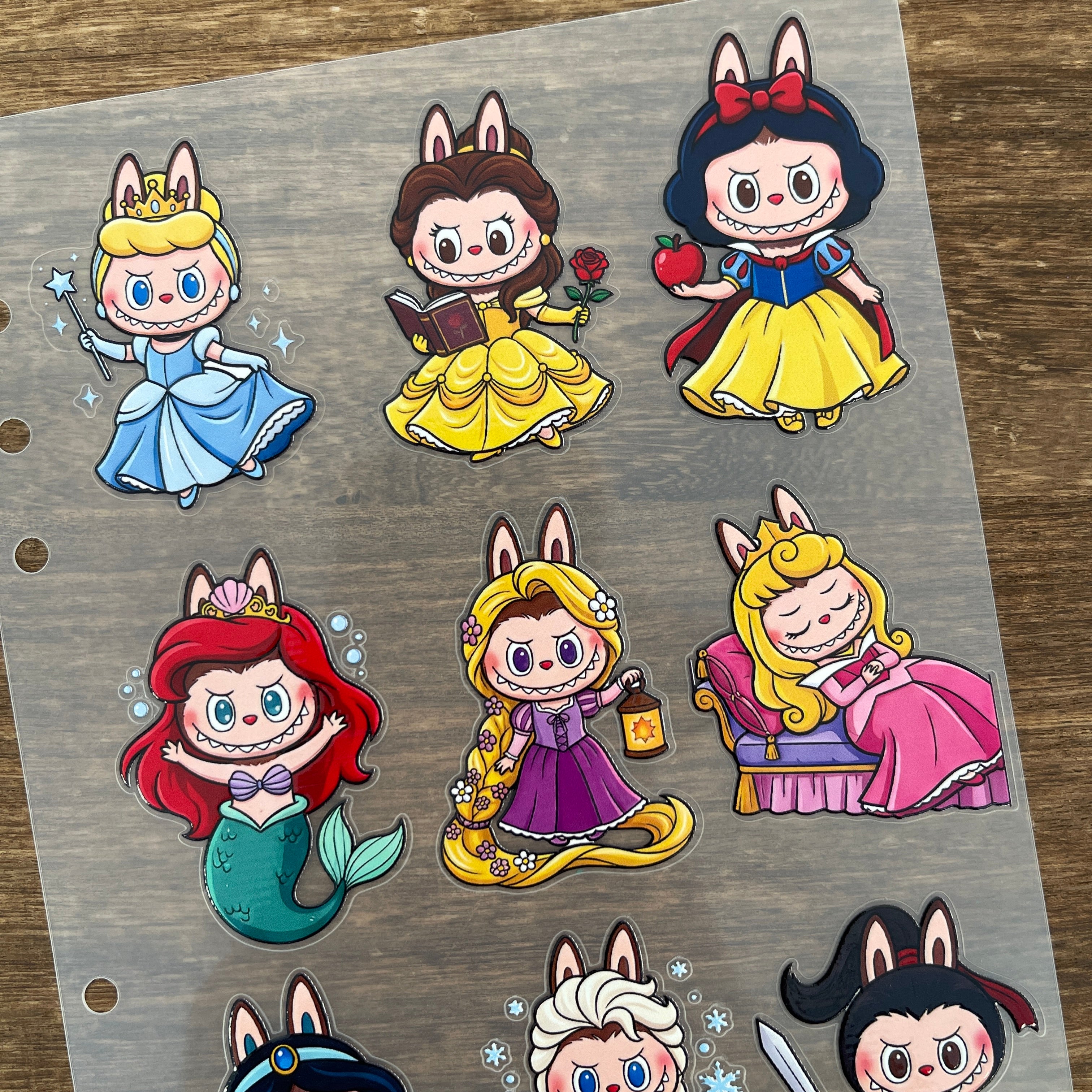 3D Princess x Labubu PET Sticker 1 Pcs