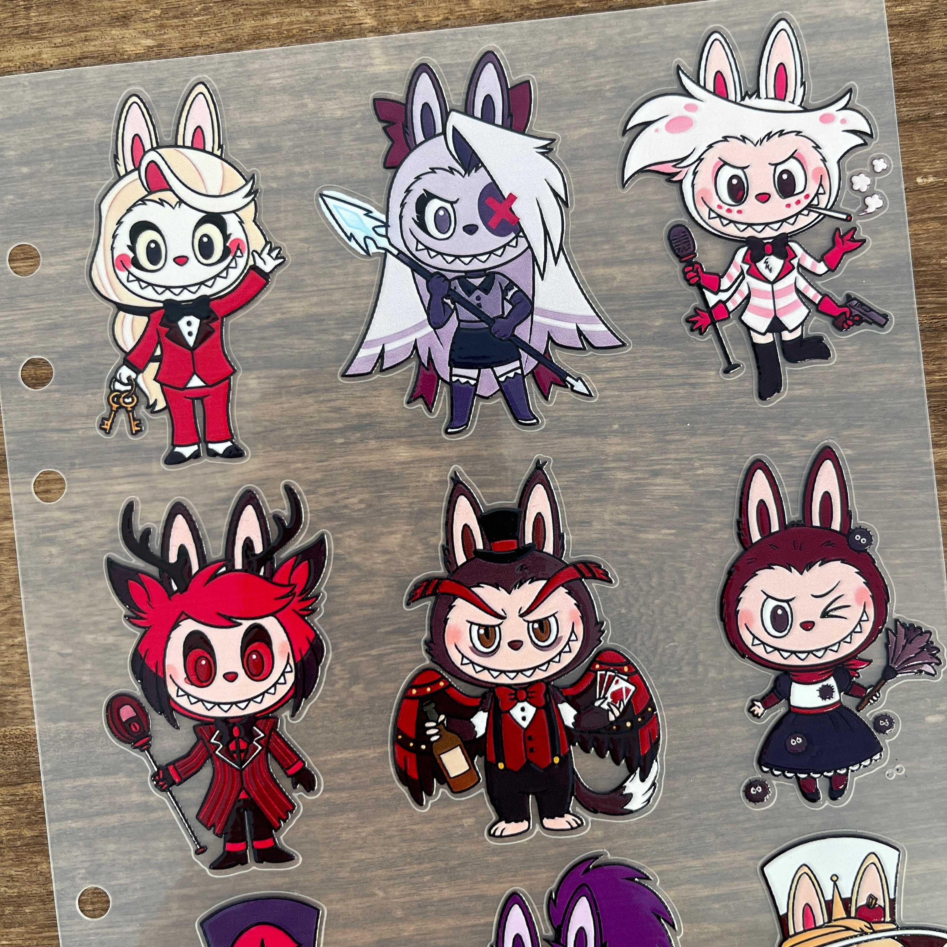 3D Hazbin Hotel x Labubu PET Sticker 1 Pcs