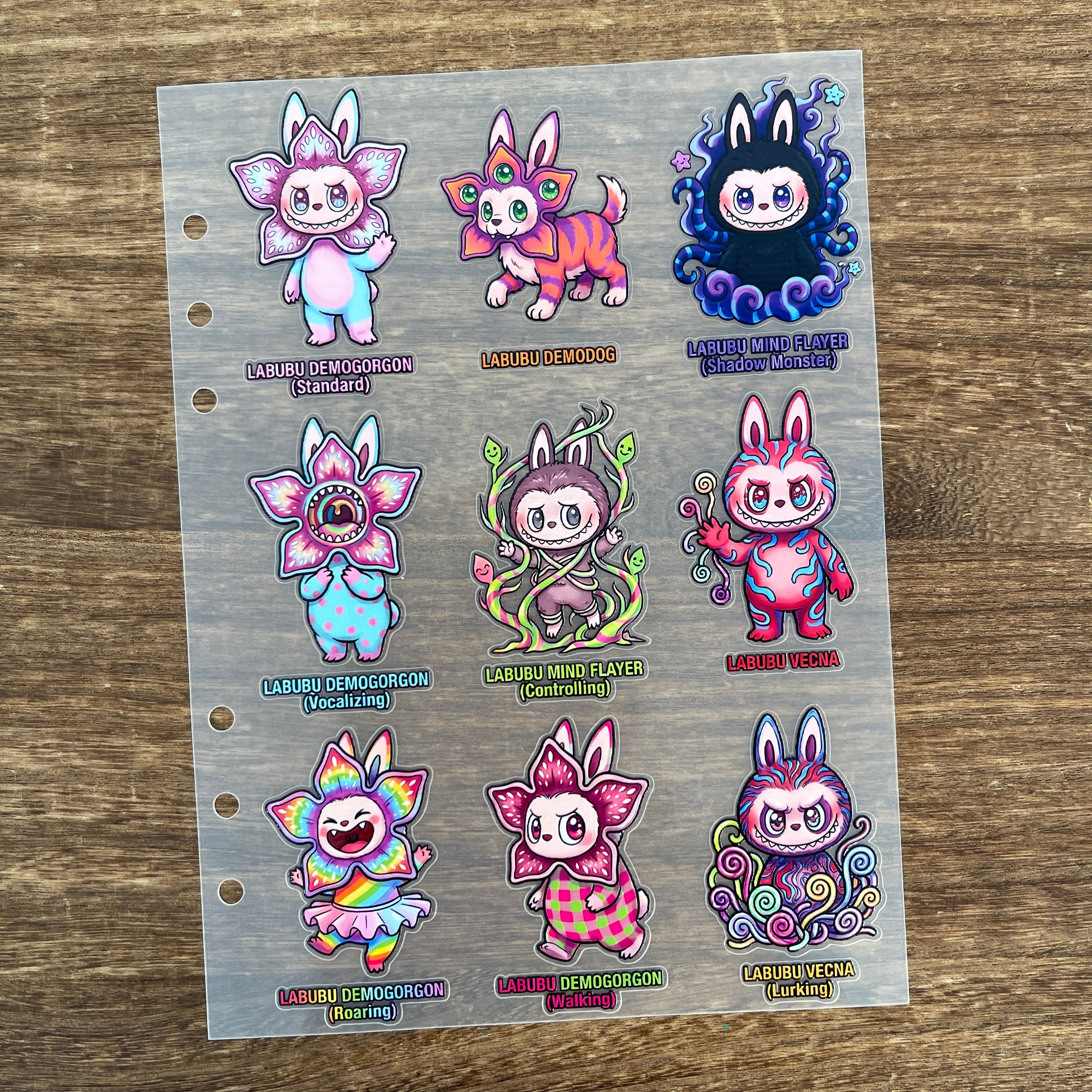 3D Demogorgon x Labubu PET Sticker 1 Pcs