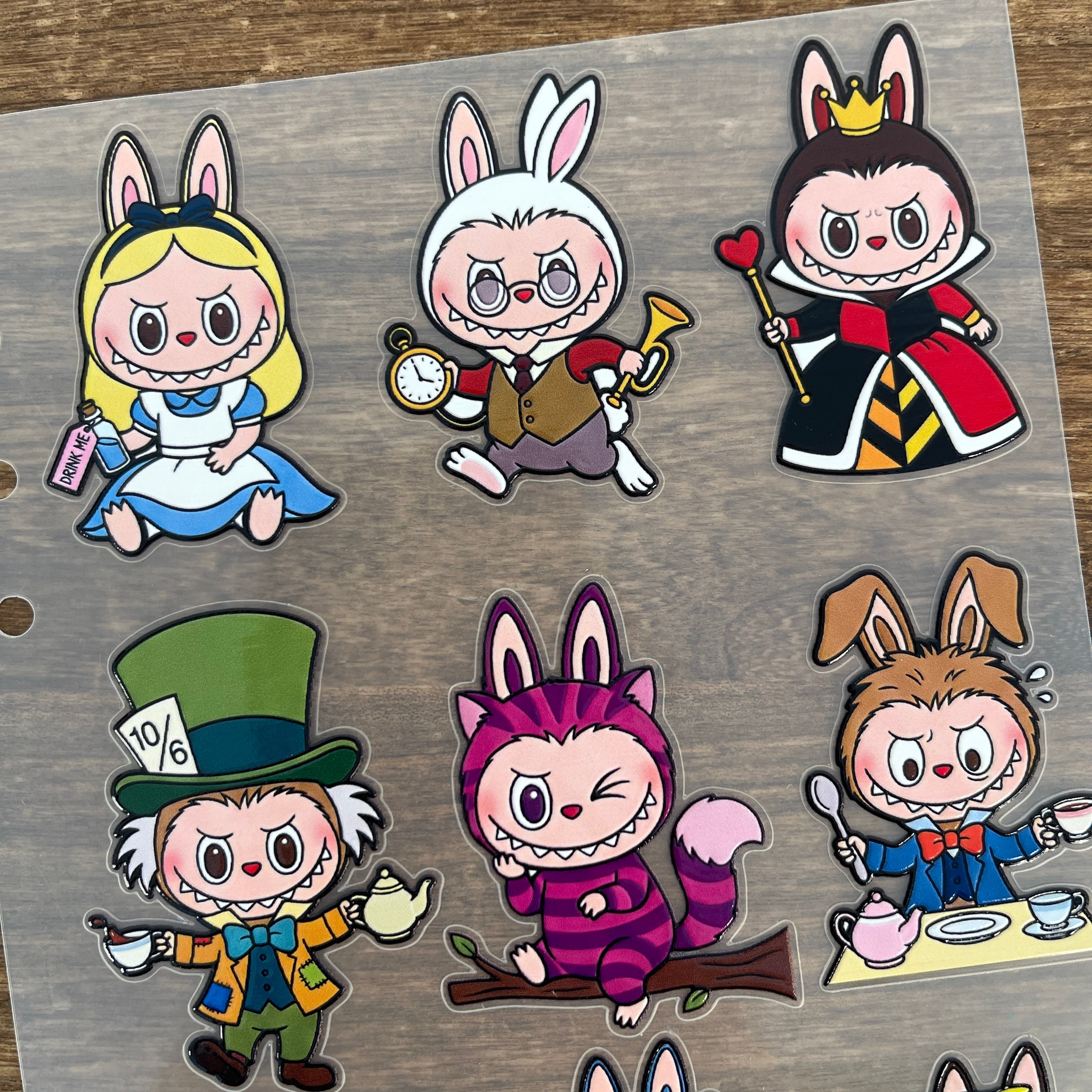 3D Alice in Wonderland x Labubu PET Sticker 1 Pcs