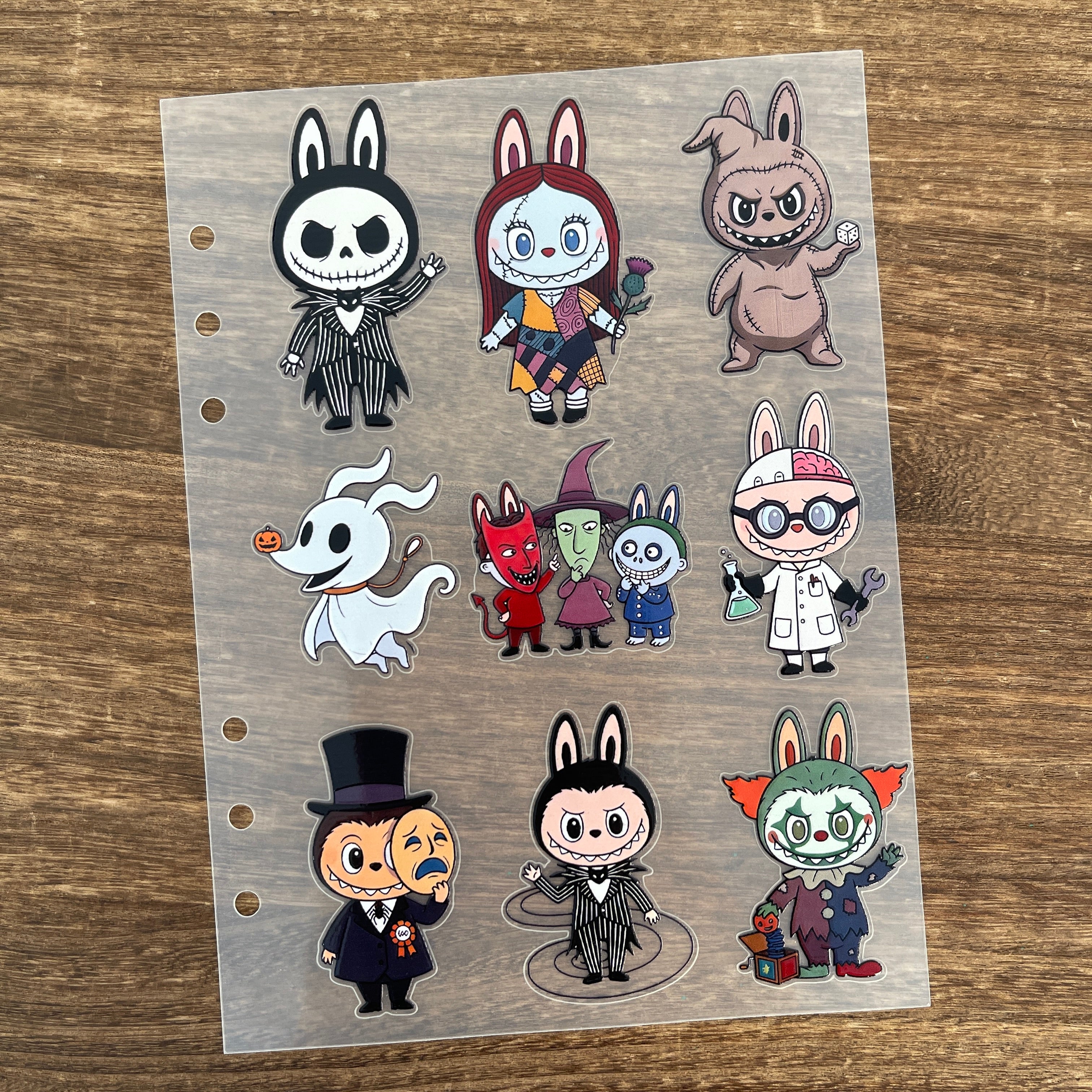 3D The nightmare before Christmas x Labubu PET Sticker 1 Pcs