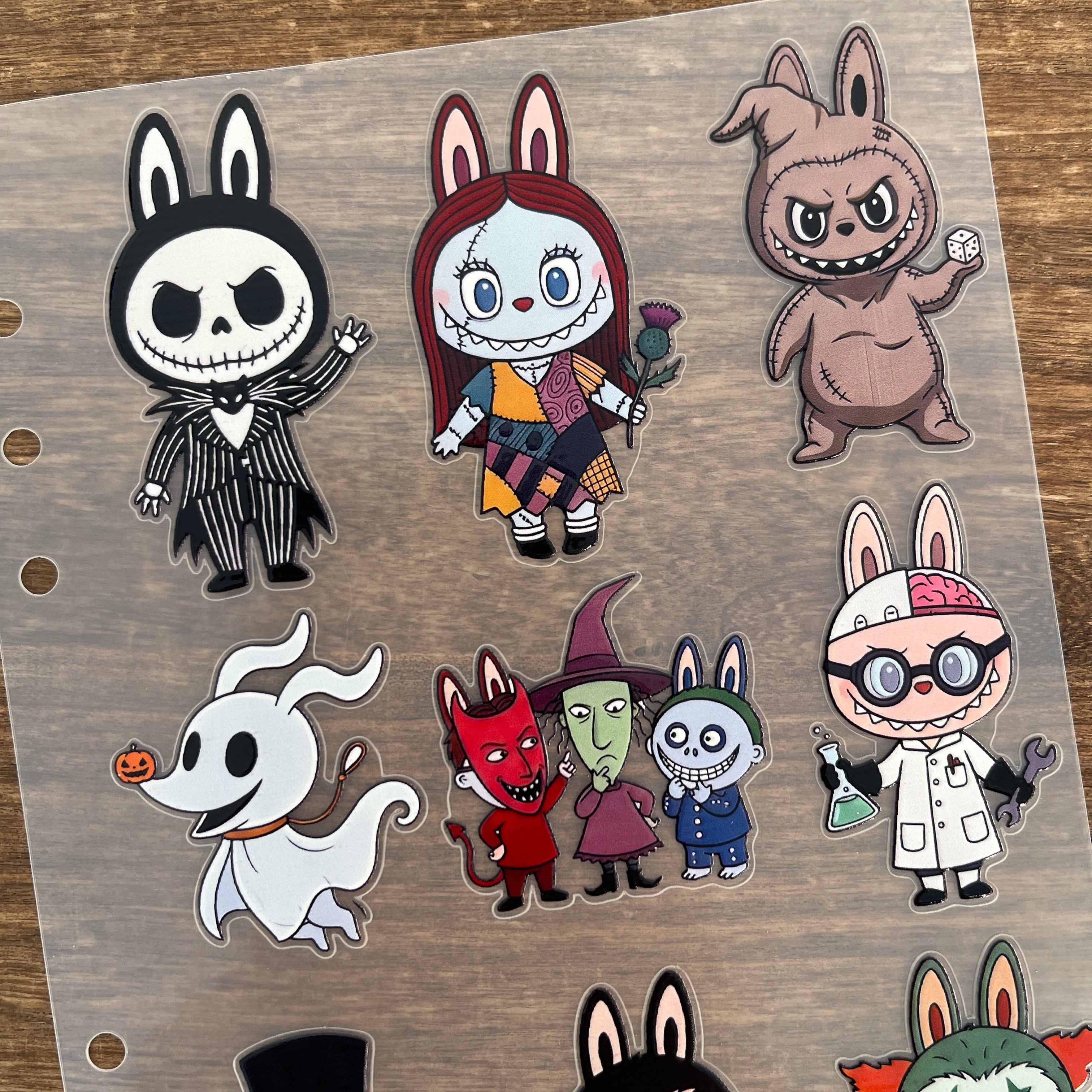 3D The nightmare before Christmas x Labubu PET Sticker 1 Pcs
