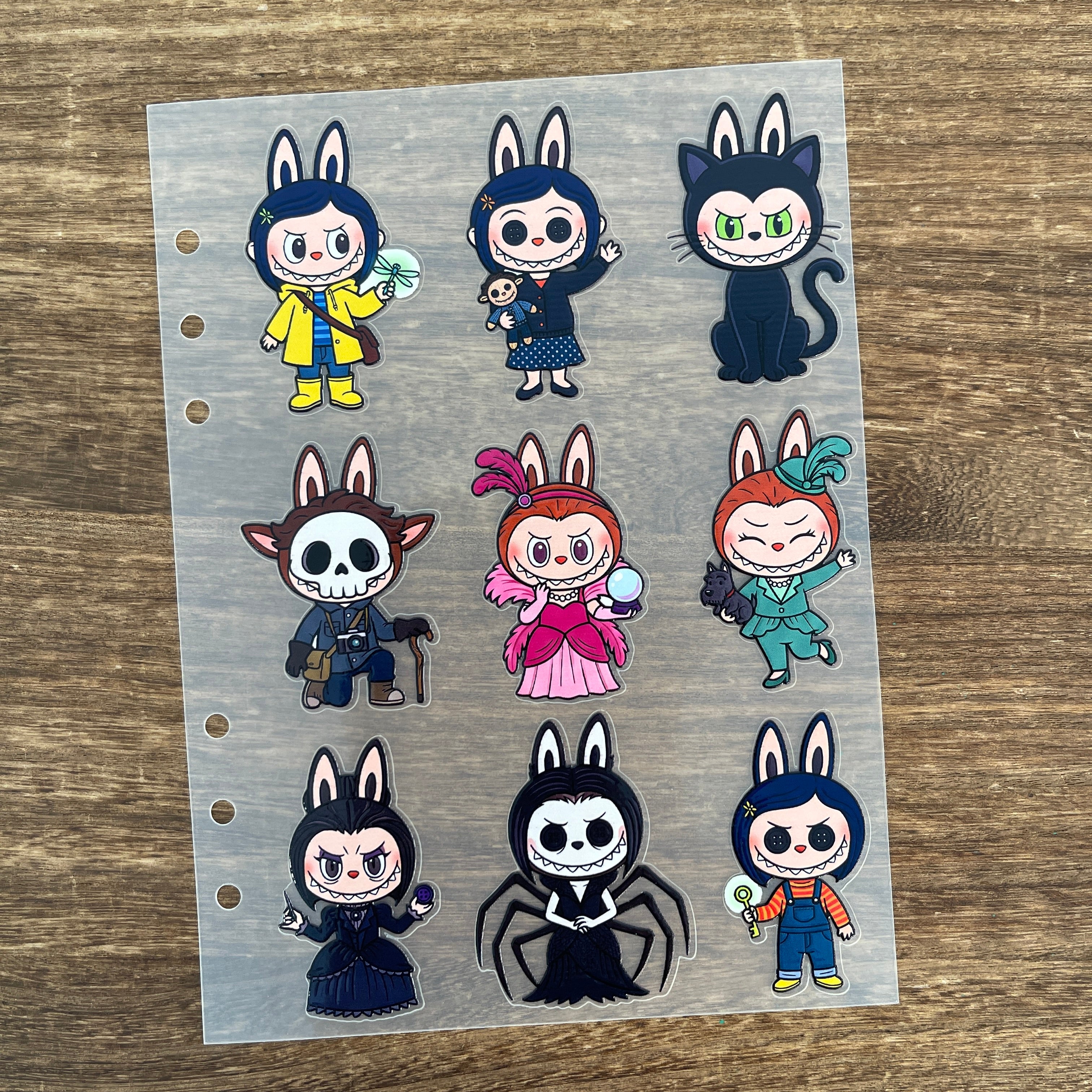 3D Coraline x Labubu PET Sticker 1 Pcs
